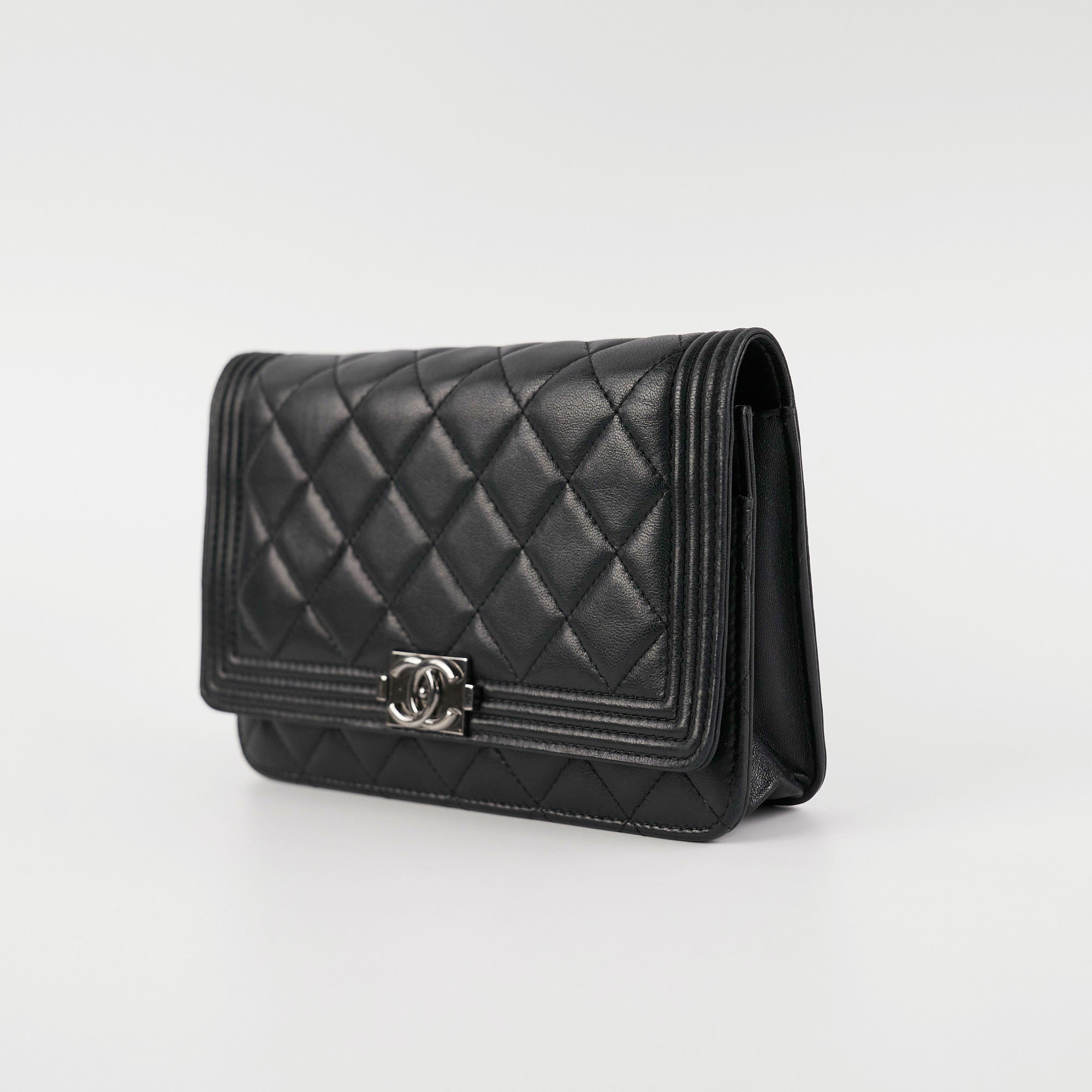 Chanel Boy Wallet On Chain WOC Lambskin Black