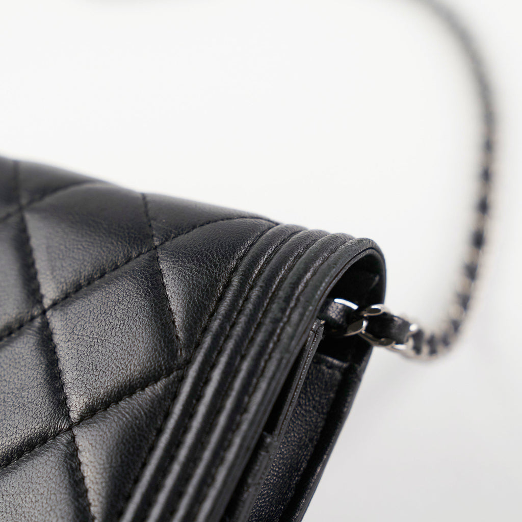 Chanel Boy Wallet On Chain WOC Lambskin Black