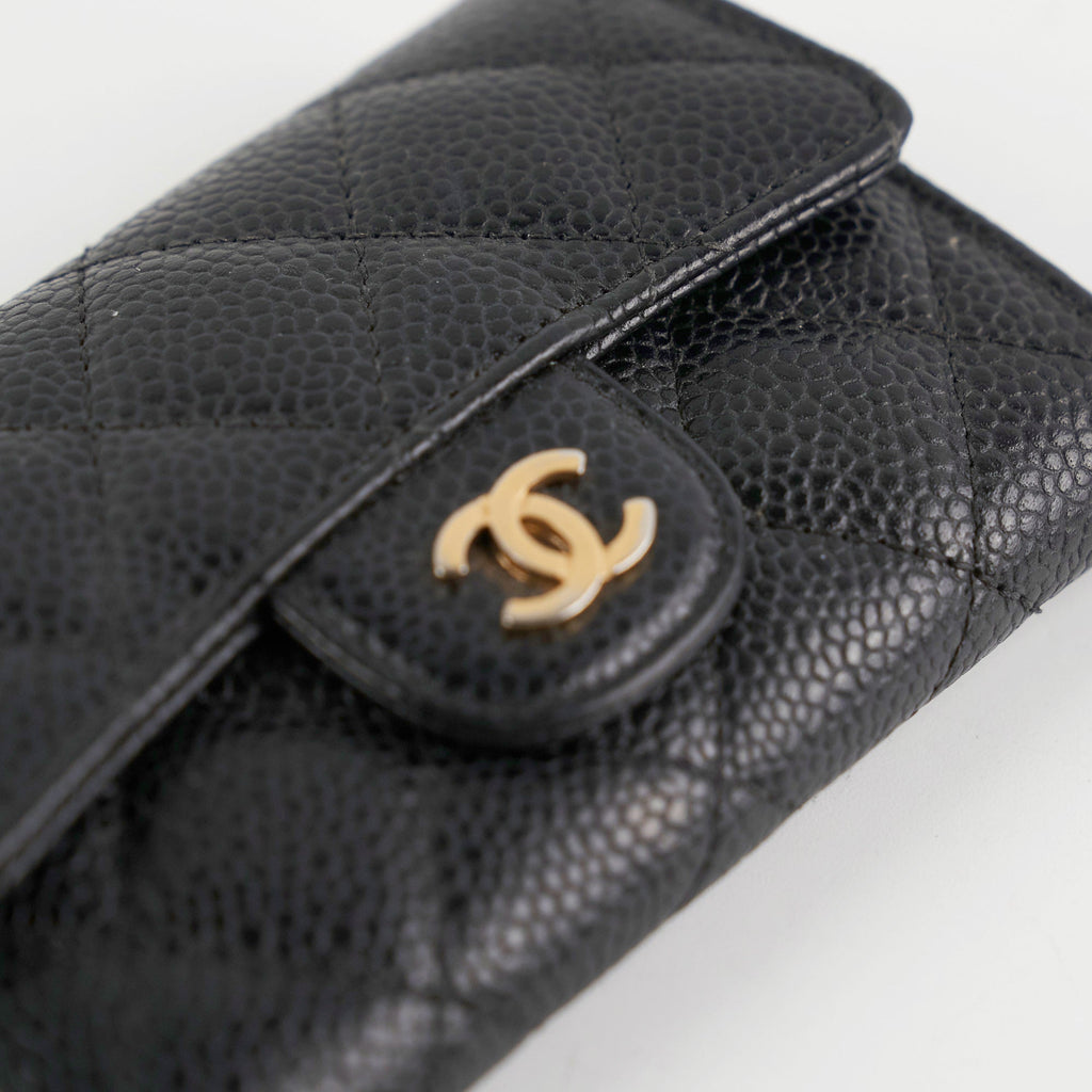 Chanel Caviar Flap Card Holder Black