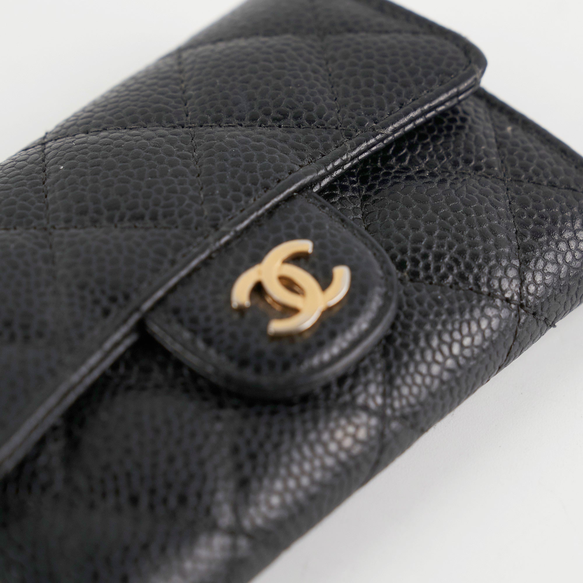 Chanel Caviar Flap Card Holder Black