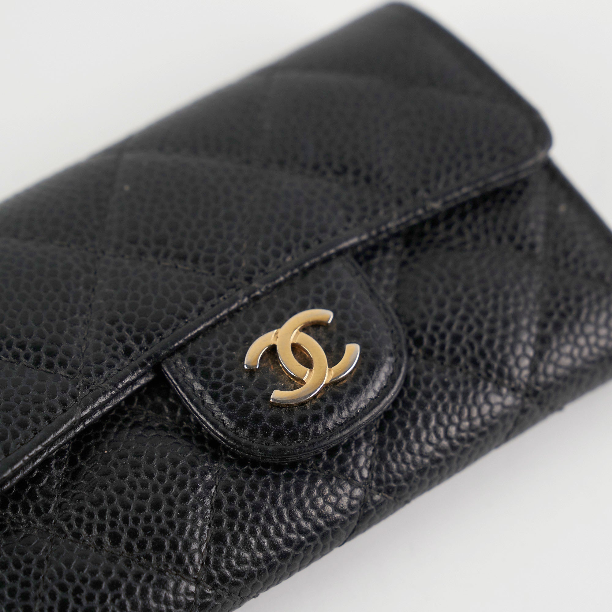 Chanel Caviar Flap Card Holder Black