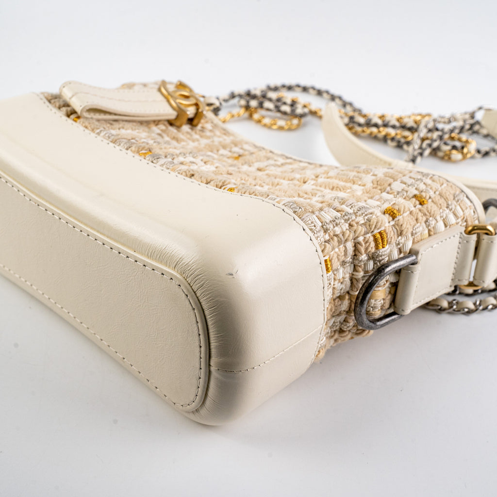 ITEM 29 - Chanel Small Gabrielle Stripe Tweed Beige/Cream