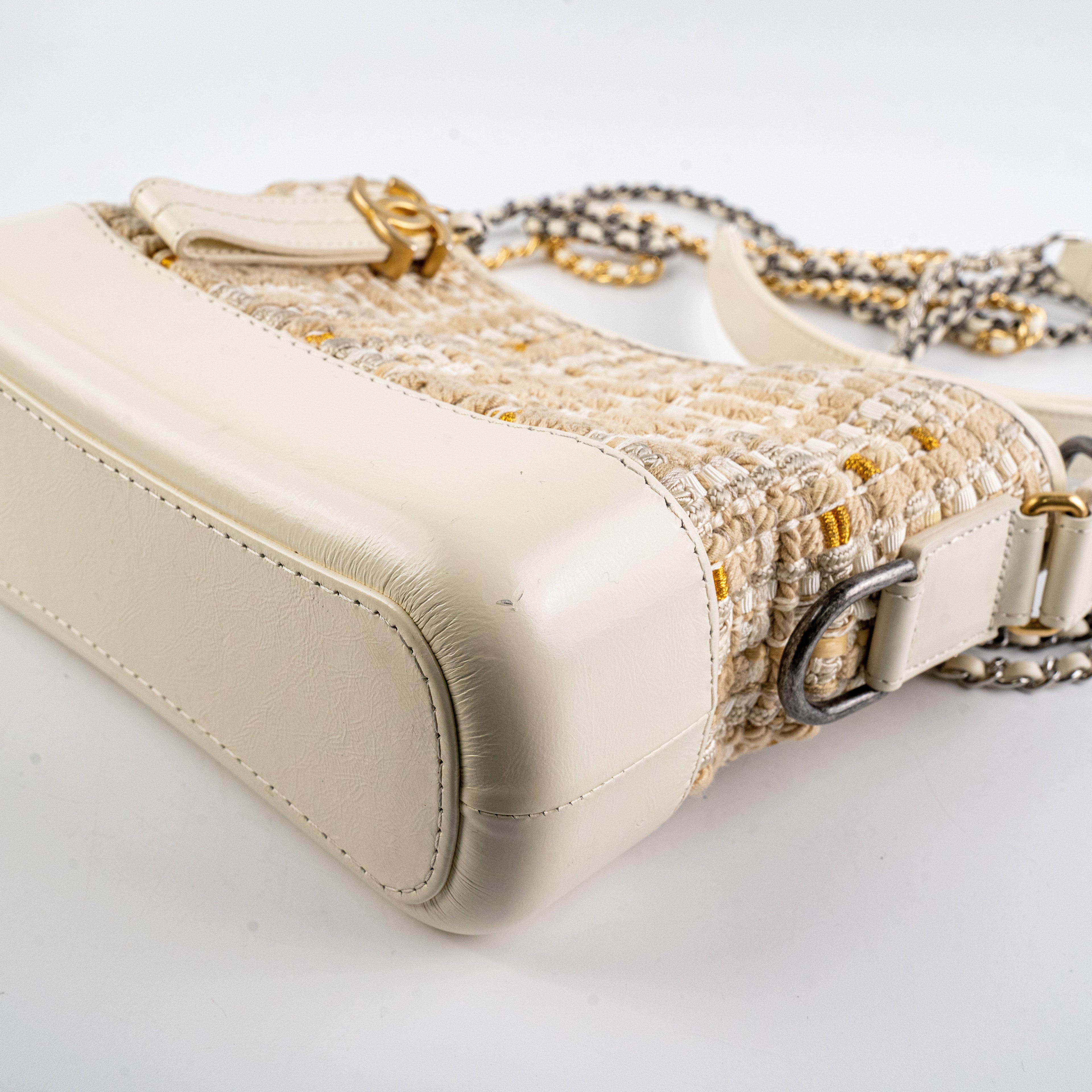 ITEM 29 - Chanel Small Gabrielle Stripe Tweed Beige/Cream