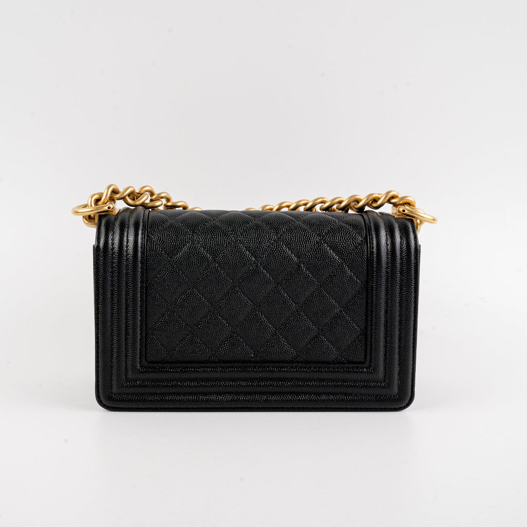 Chanel Caviar Small Black Boy Gold Hardware