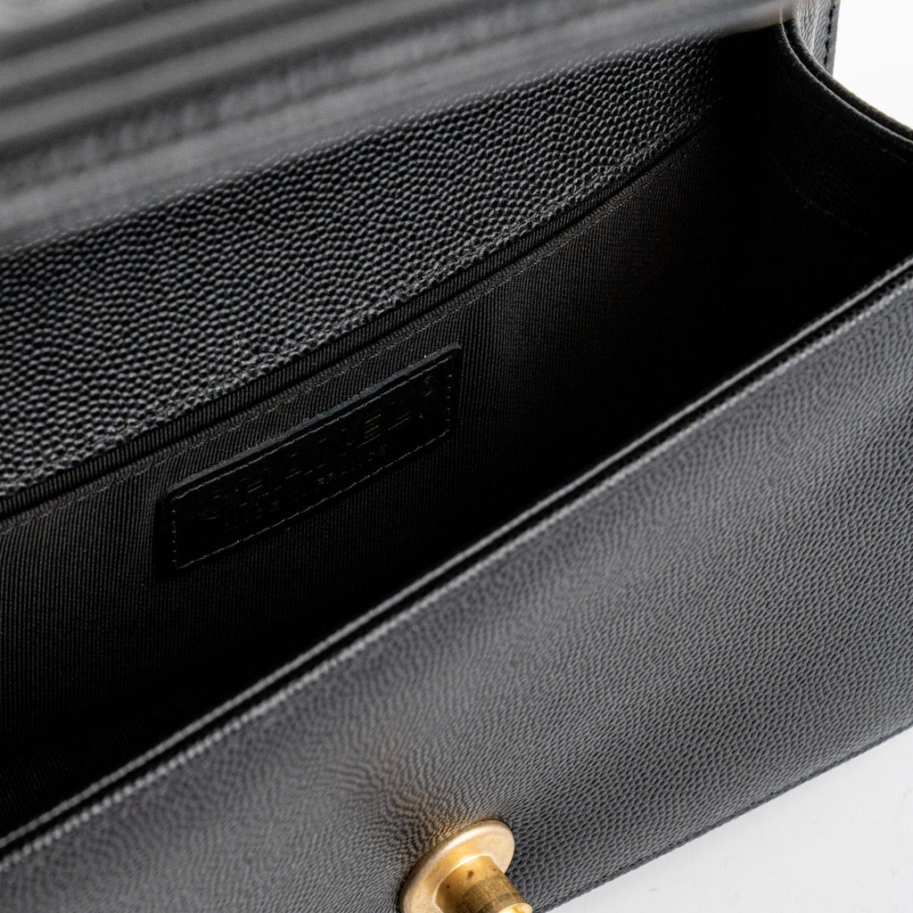 Chanel Caviar Small Black Boy Gold Hardware