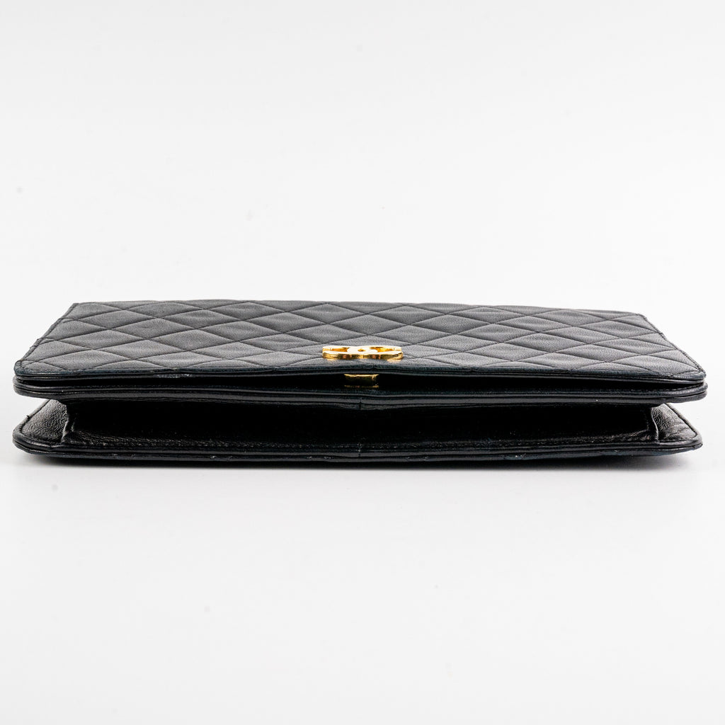 Chanel Vintage Flap Clutch Shoulder Bag Black