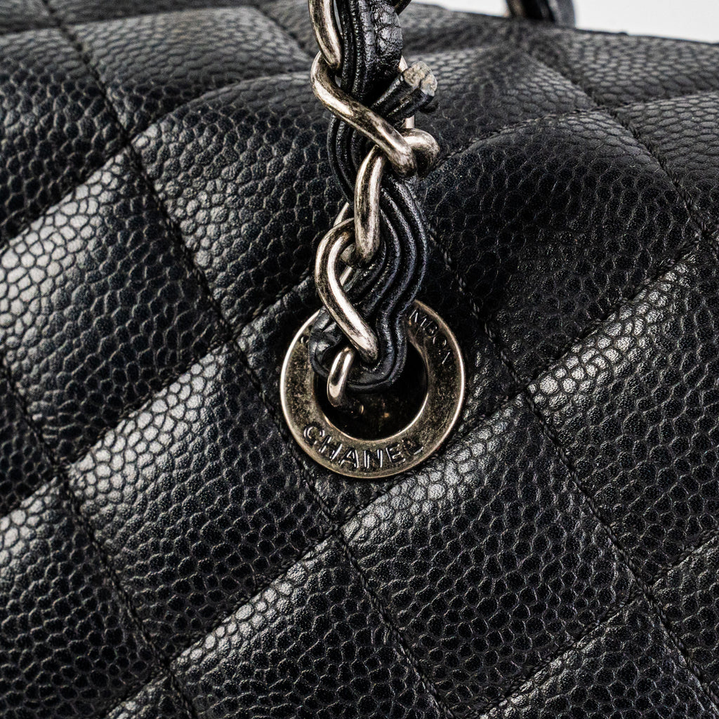 Chanel Caviar Shoulder Tote Bag Black