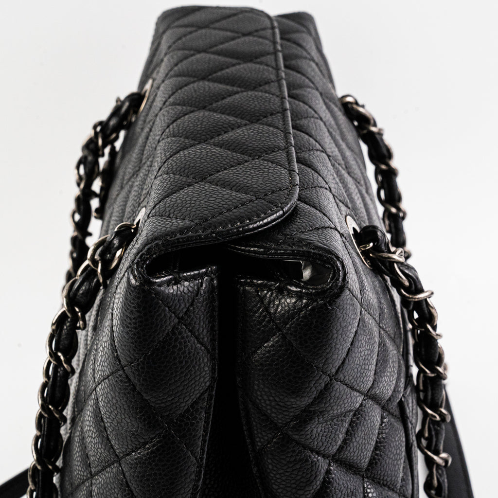 Chanel Caviar Shoulder Tote Bag Black