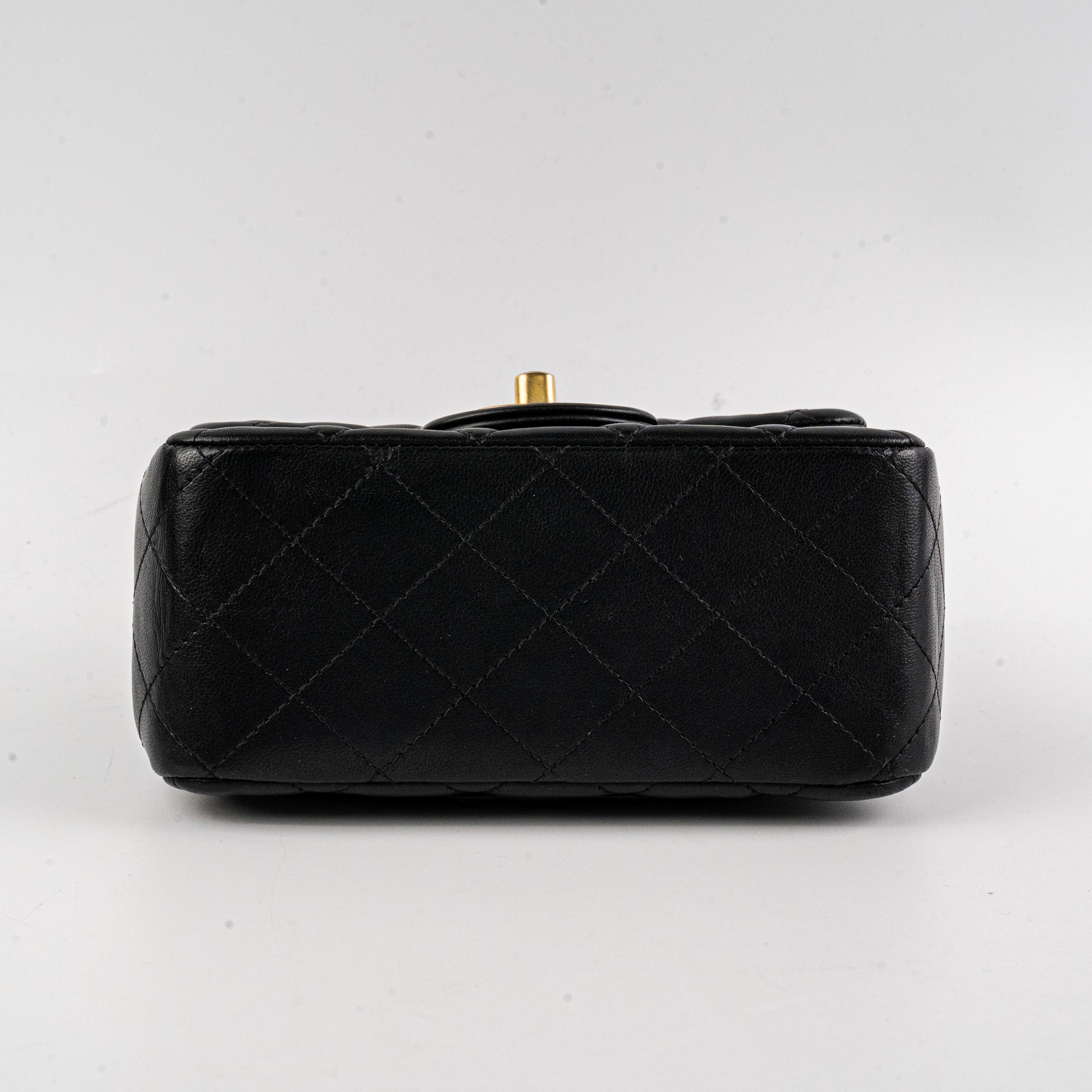 Chanel 19S Mini Square Bag Black