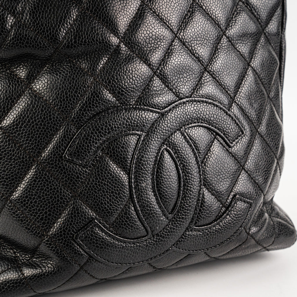 Chanel PST Caviar Black Shoulder Tote Bag