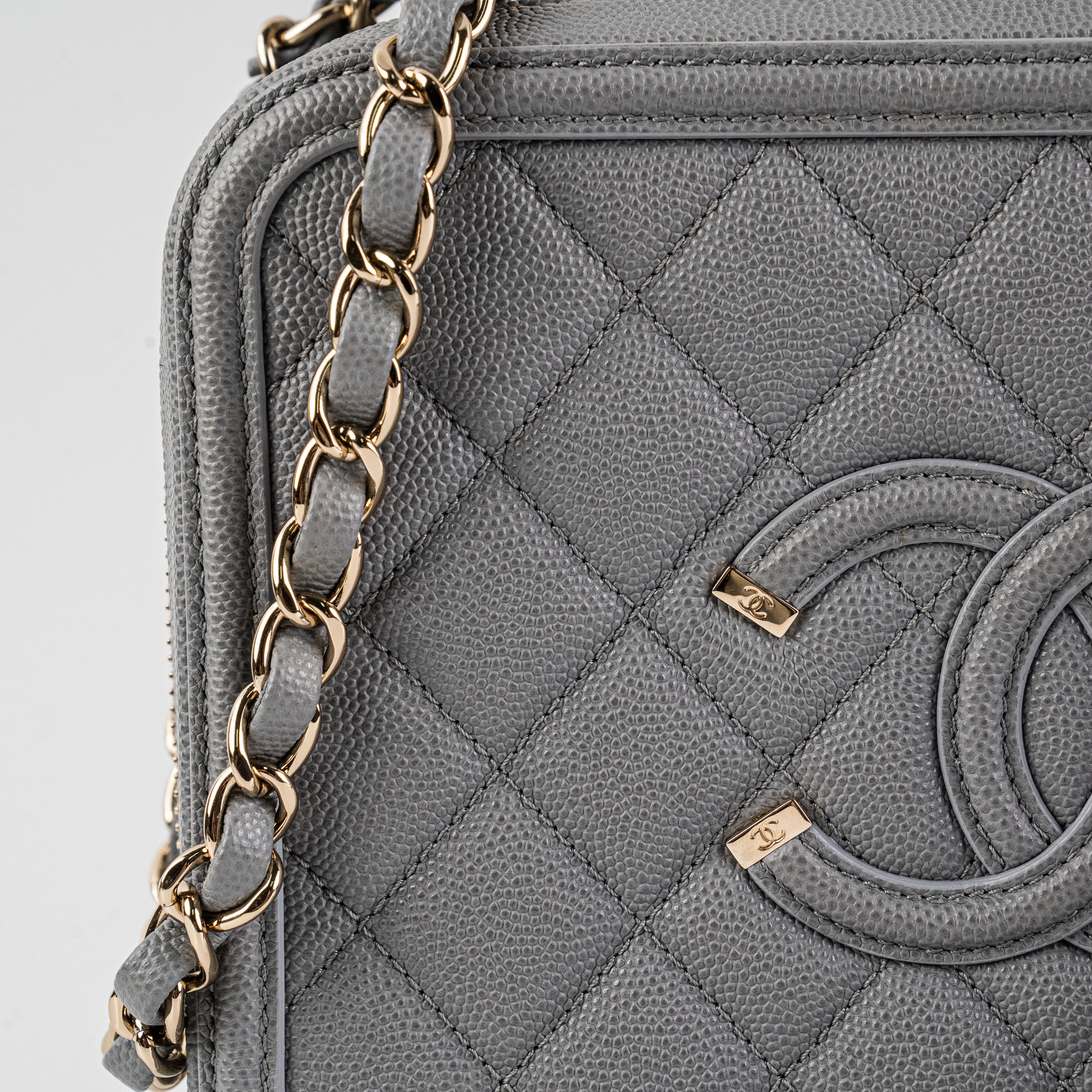 Chanel Medium Filigree Grey Caviar