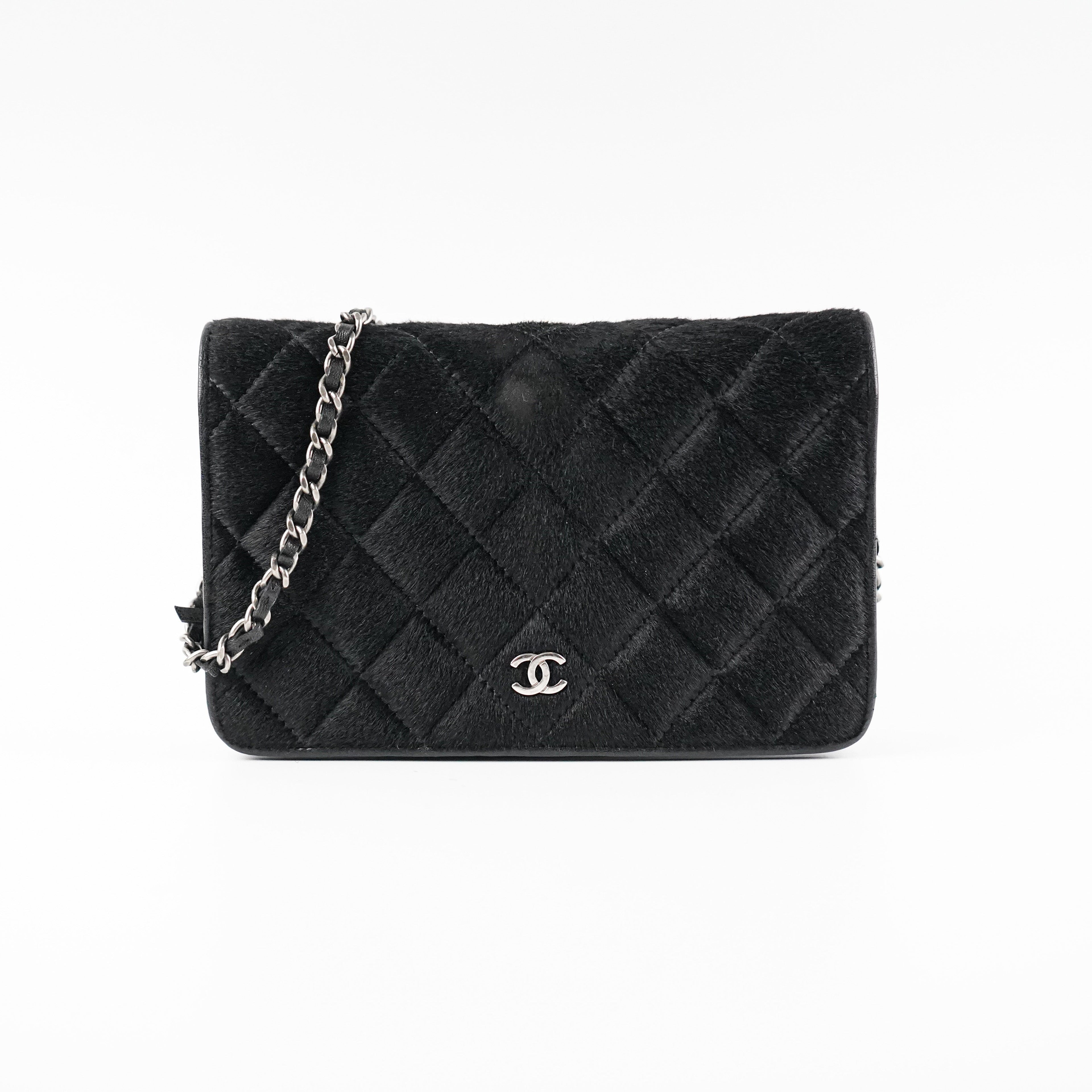 Chanel Woc Wallet On Chain Mohair Leather Black