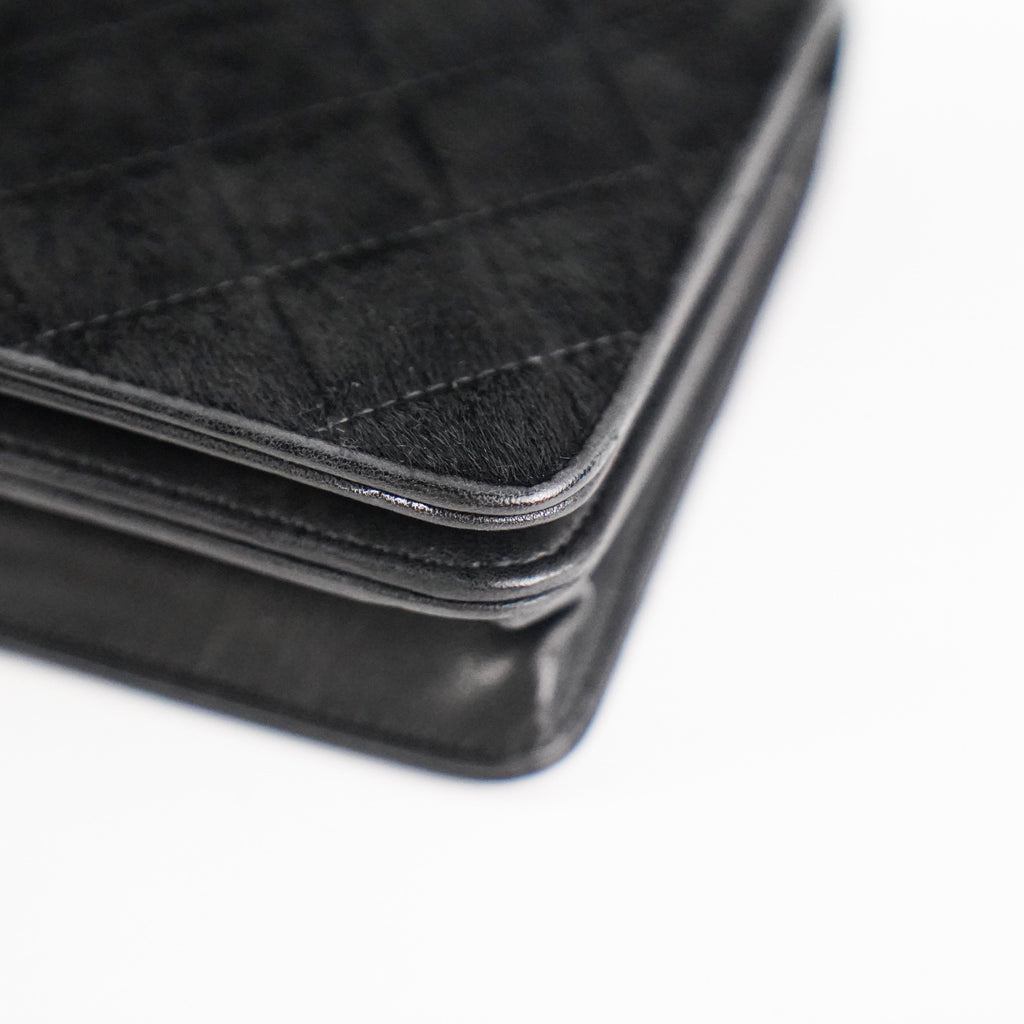 Chanel Woc Wallet On Chain Mohair Leather Black