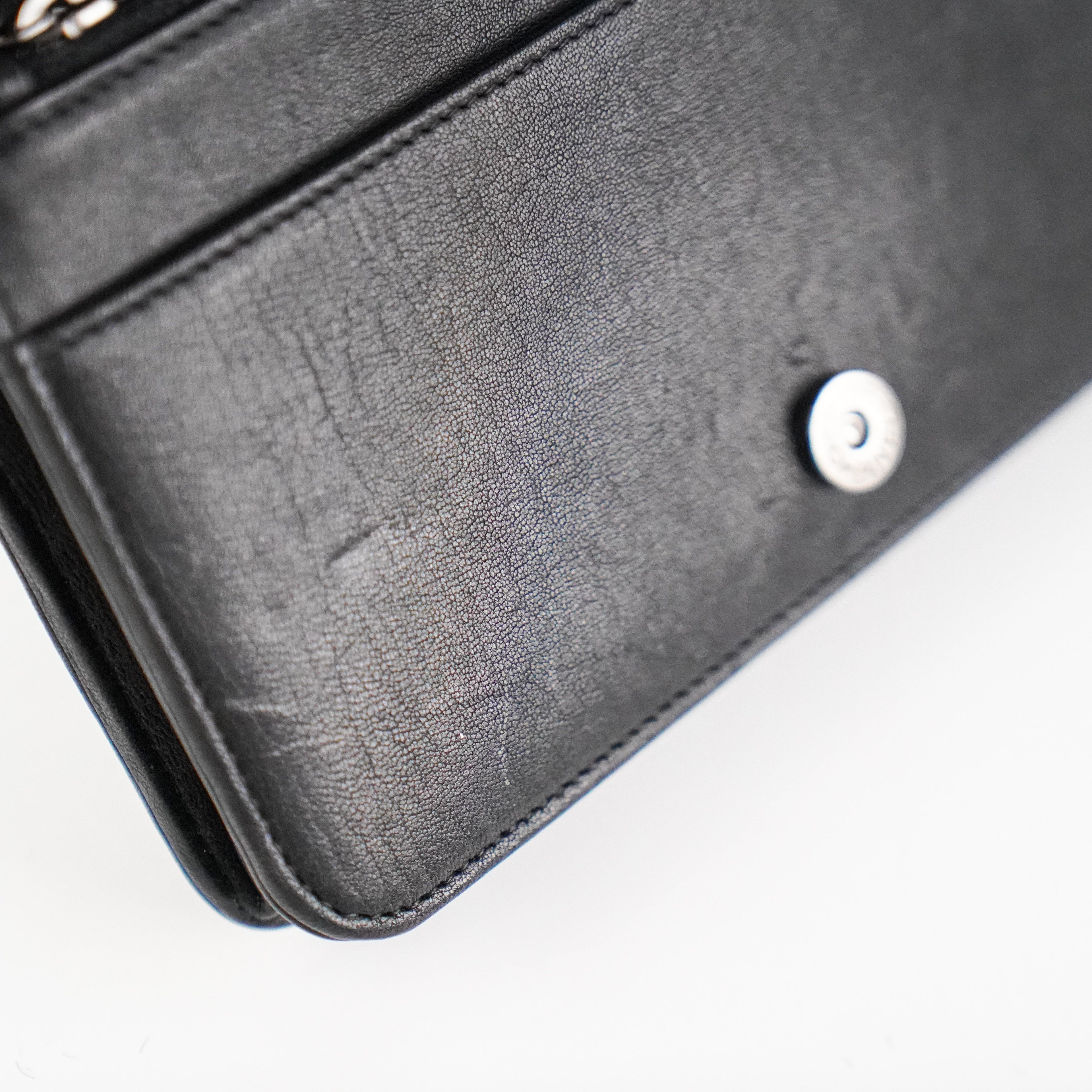 Chanel Woc Wallet On Chain Mohair Leather Black