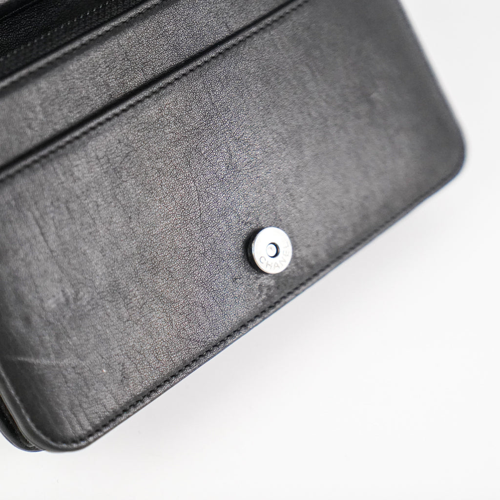 Chanel Woc Wallet On Chain Mohair Leather Black