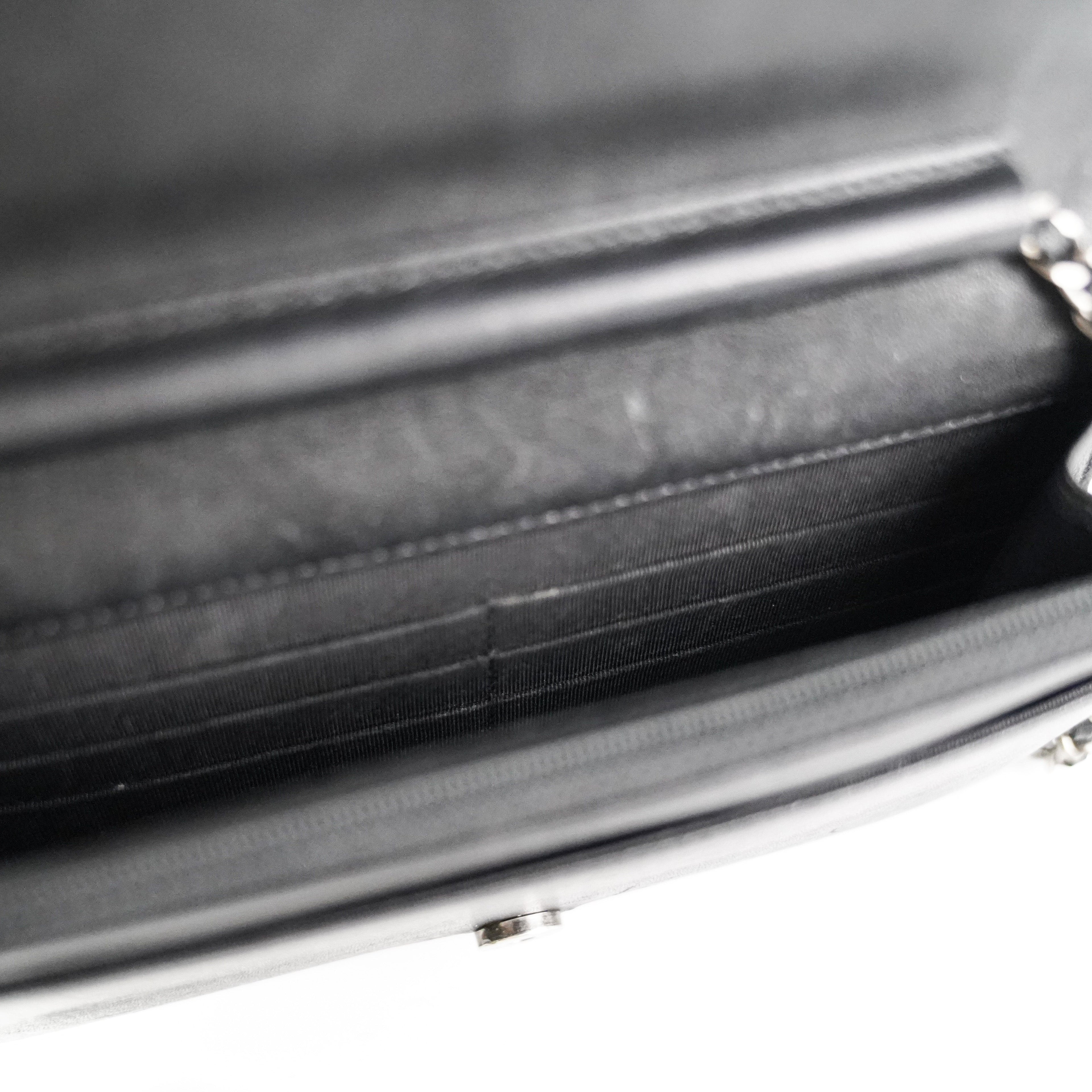 Chanel Woc Wallet On Chain Mohair Leather Black