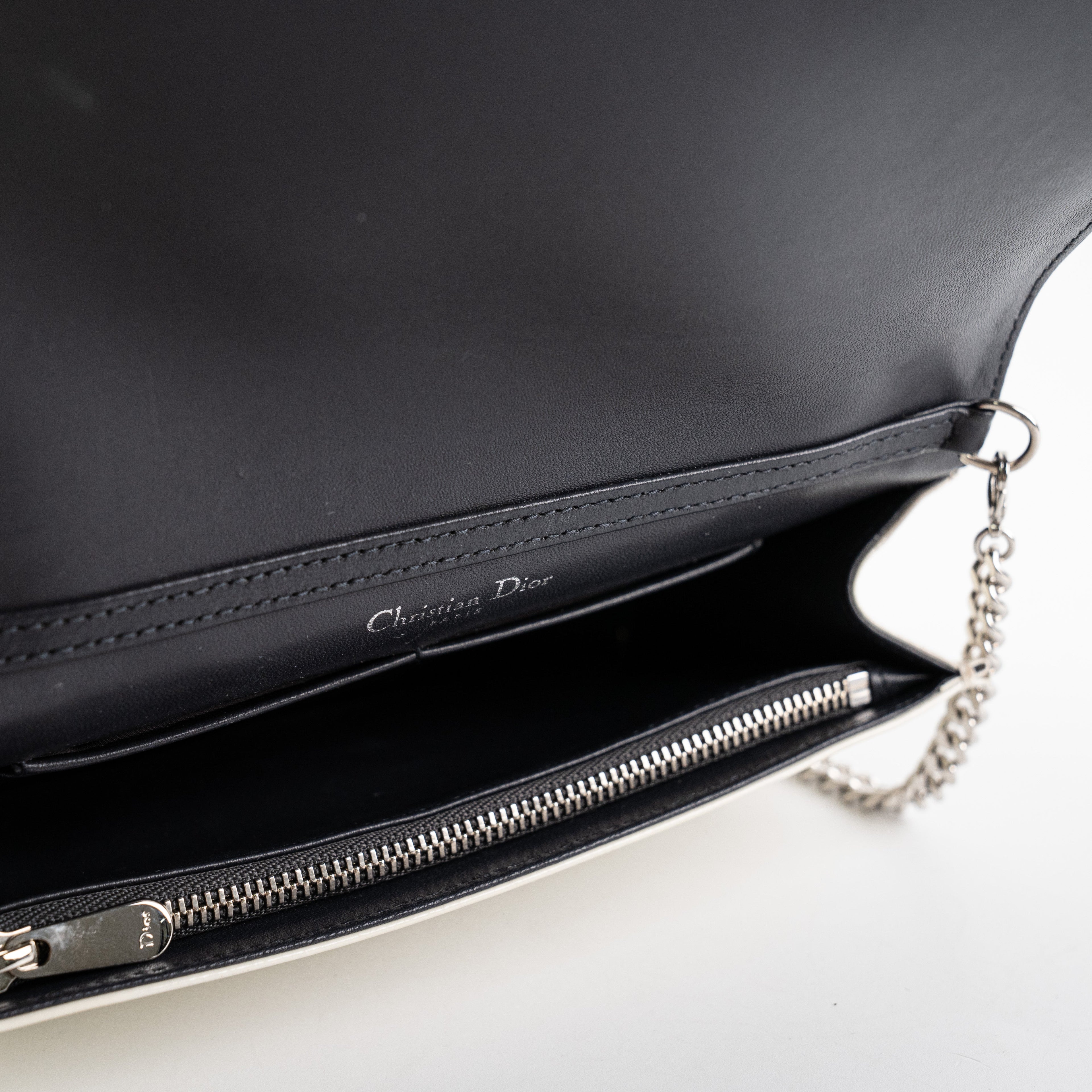 Dior Diorama Patent Wallet On Chain Woc Ivory