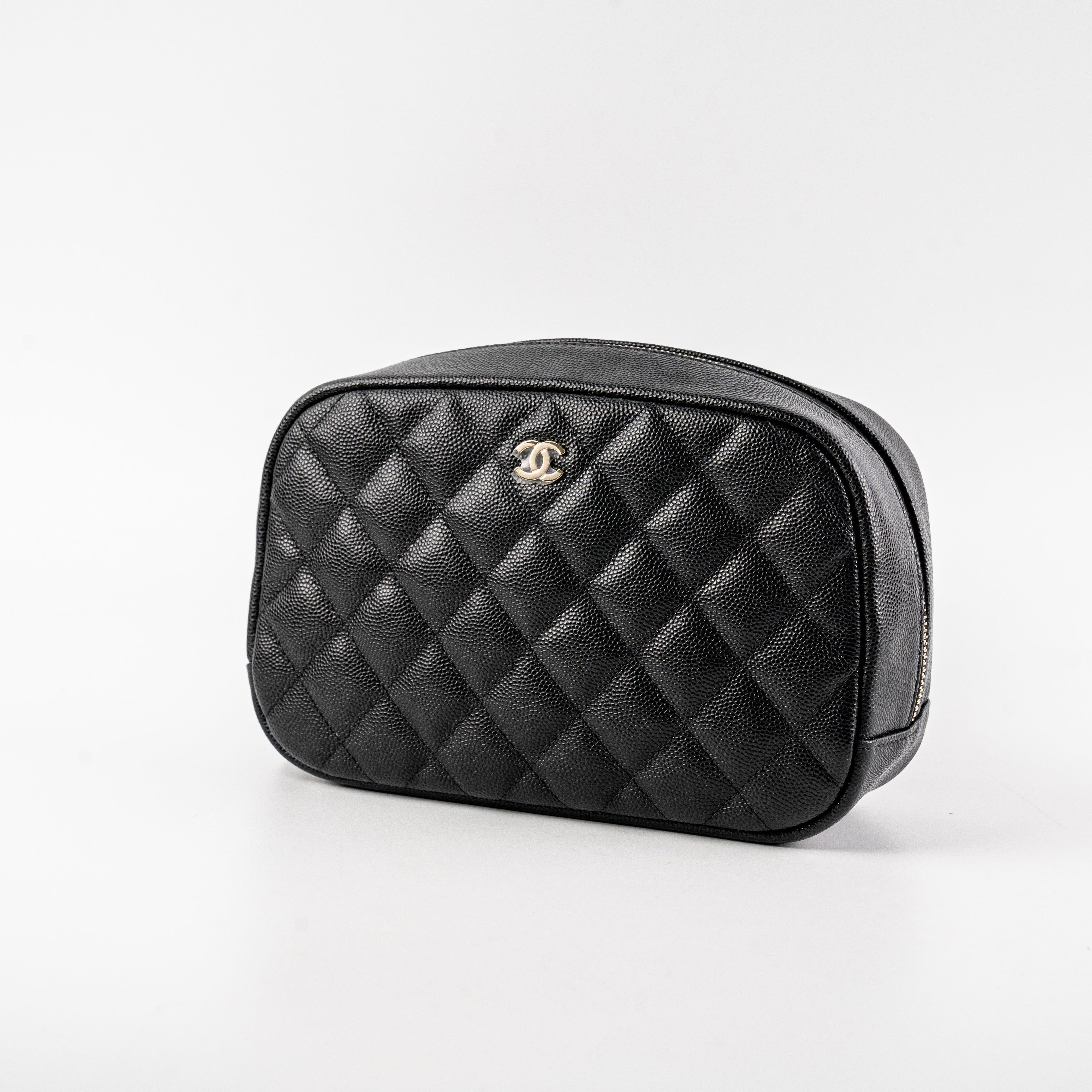 Chanel Quilted Caviar Pouch Black