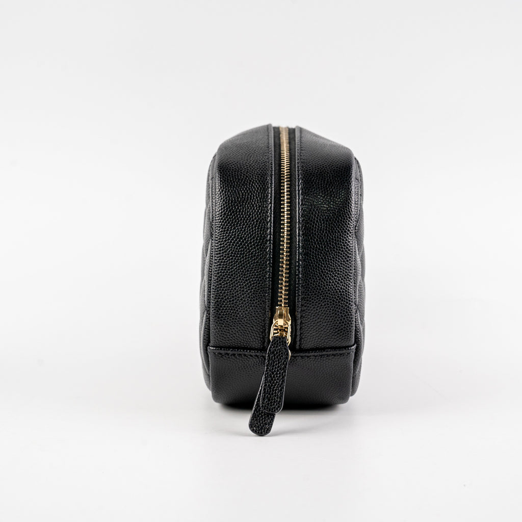 Chanel Quilted Caviar Pouch Black