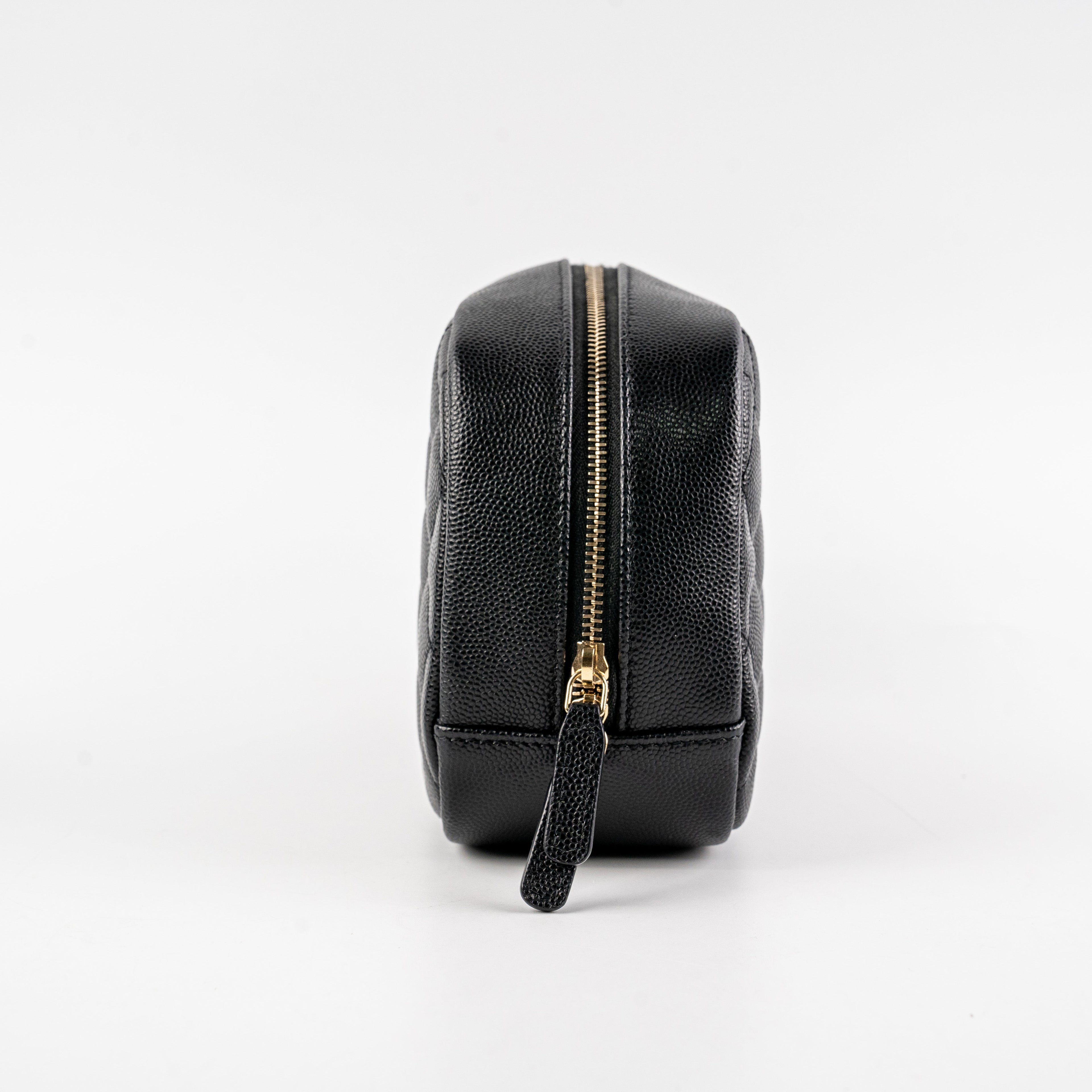 Chanel Quilted Caviar Pouch Black