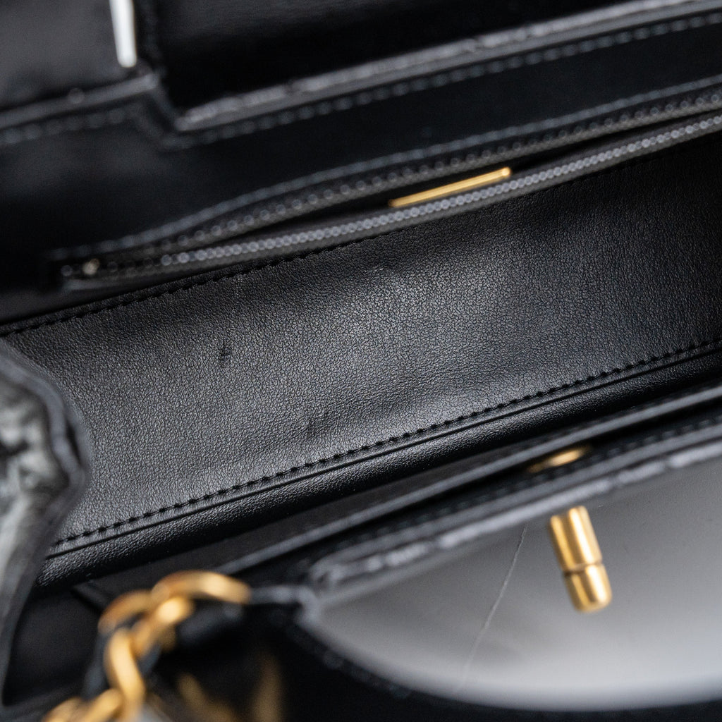 Chanel 23K Kelly Bag Small Black Microchip