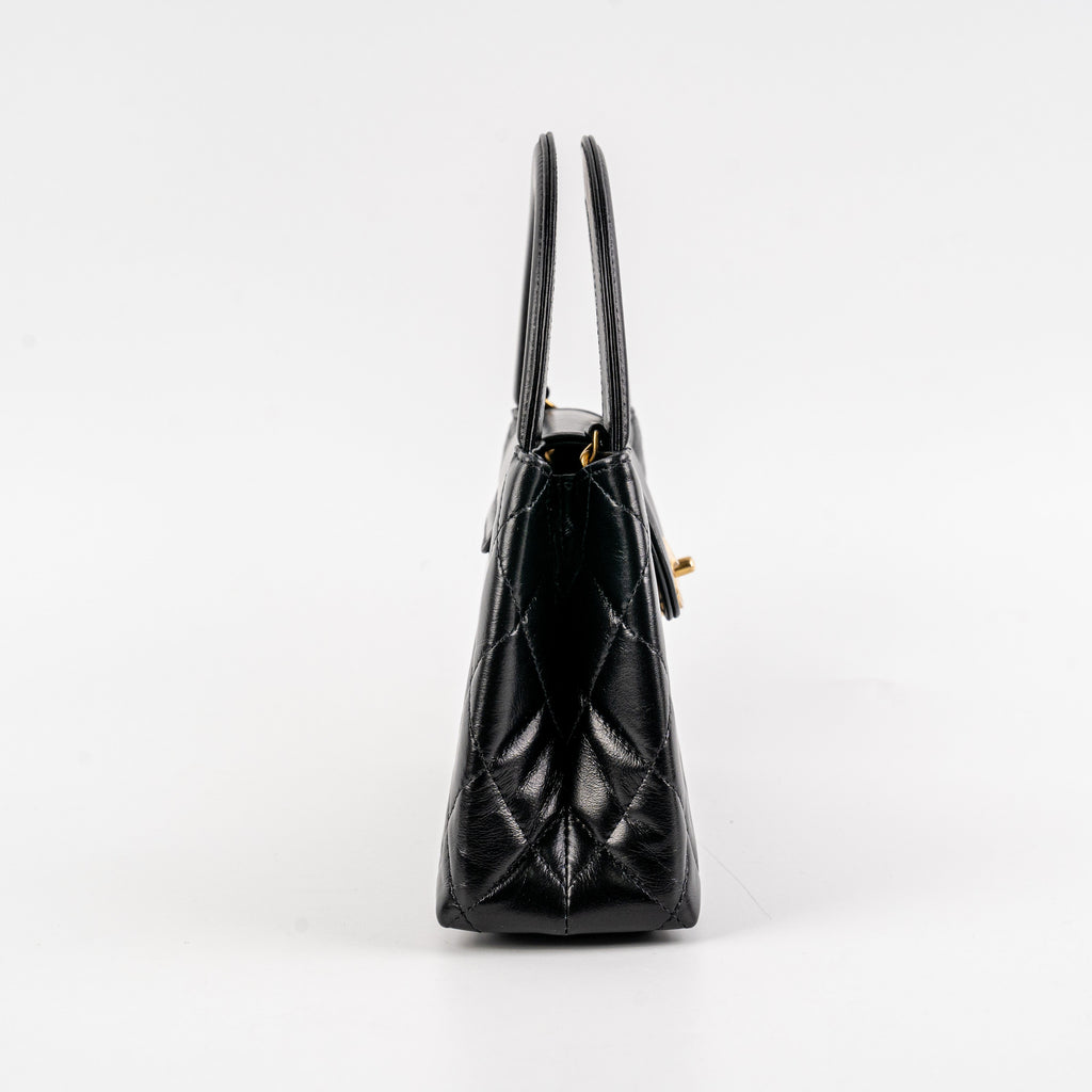 Chanel 23K Kelly Bag Small Black Microchip