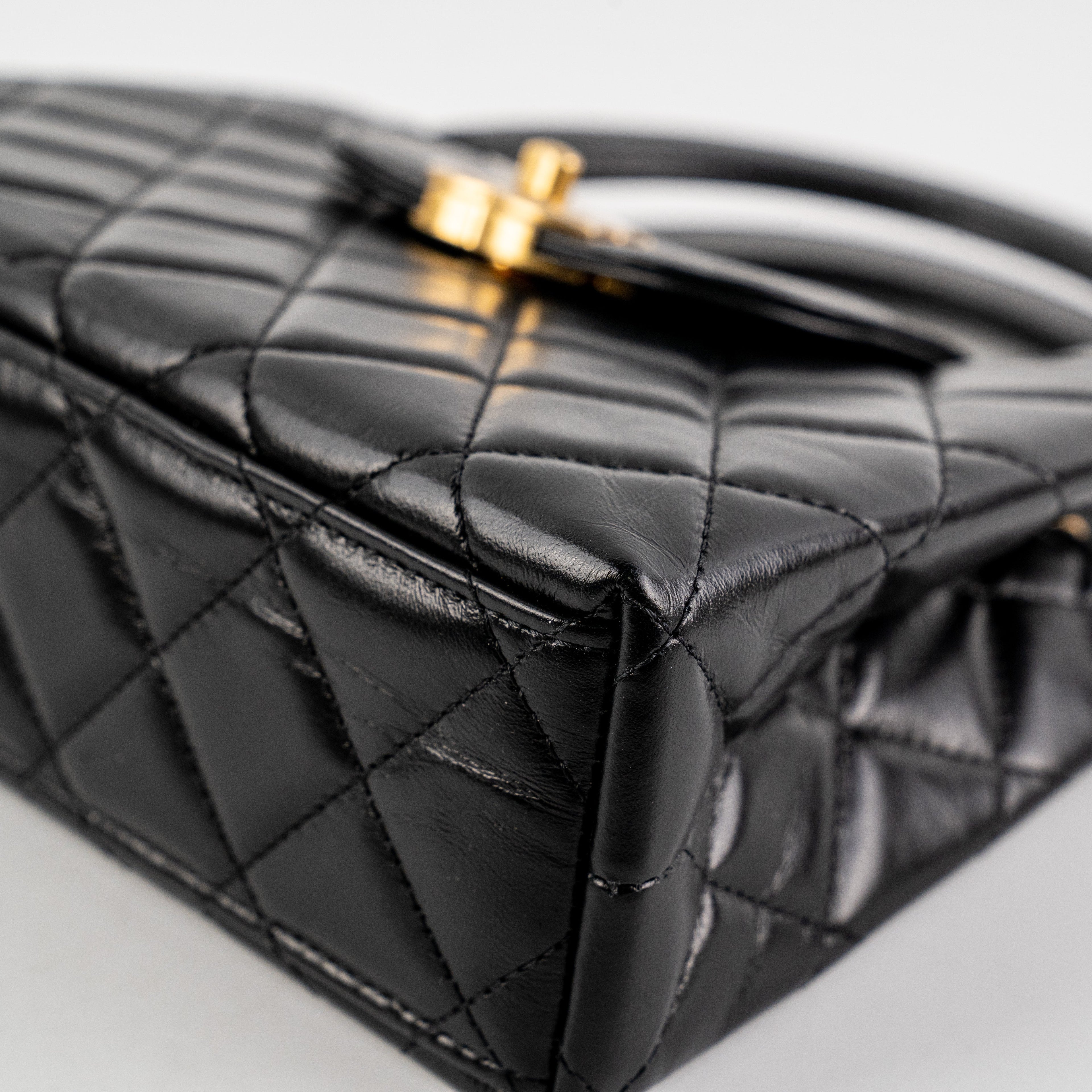 Chanel 23K Kelly Bag Small Black Microchip
