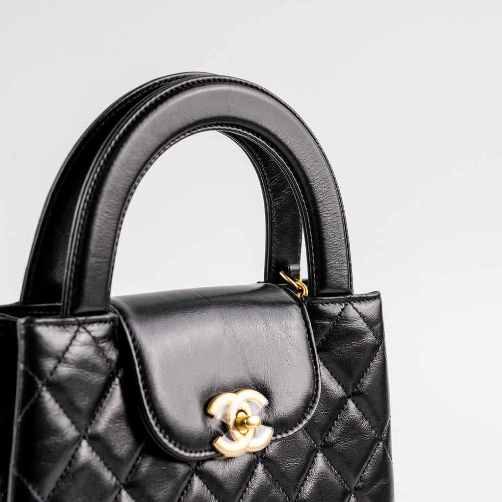 Chanel 23K Kelly Bag Small Black Microchip
