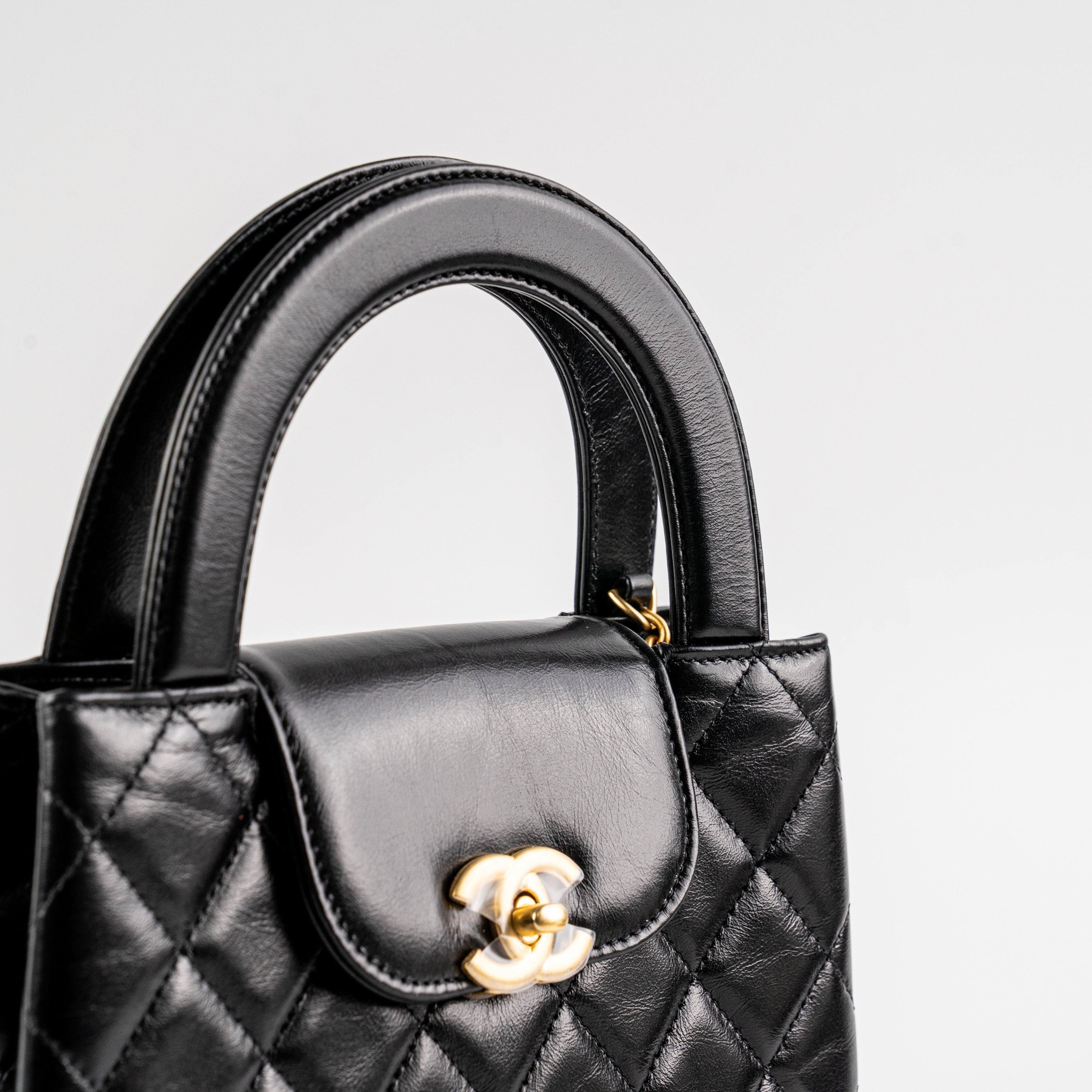Chanel 23K Kelly Bag Small Black Microchip