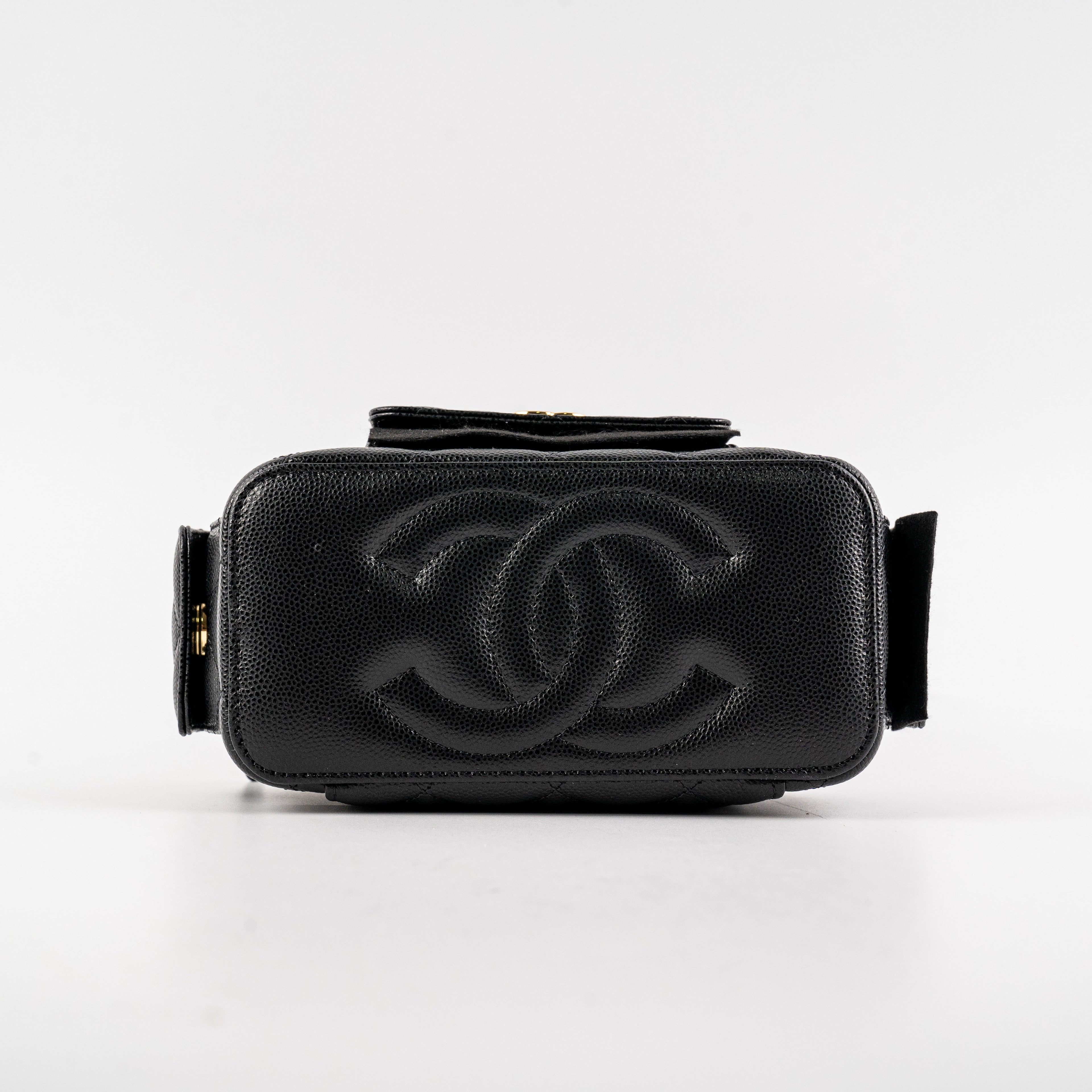 Chanel Caviar Multi Pocket Vanity Black Microchip