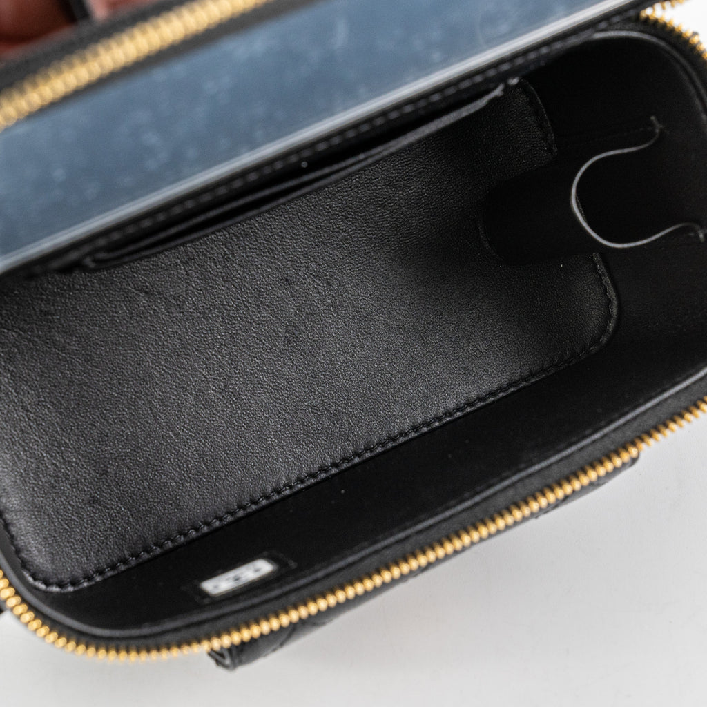 Chanel Caviar Multi Pocket Vanity Black Microchip