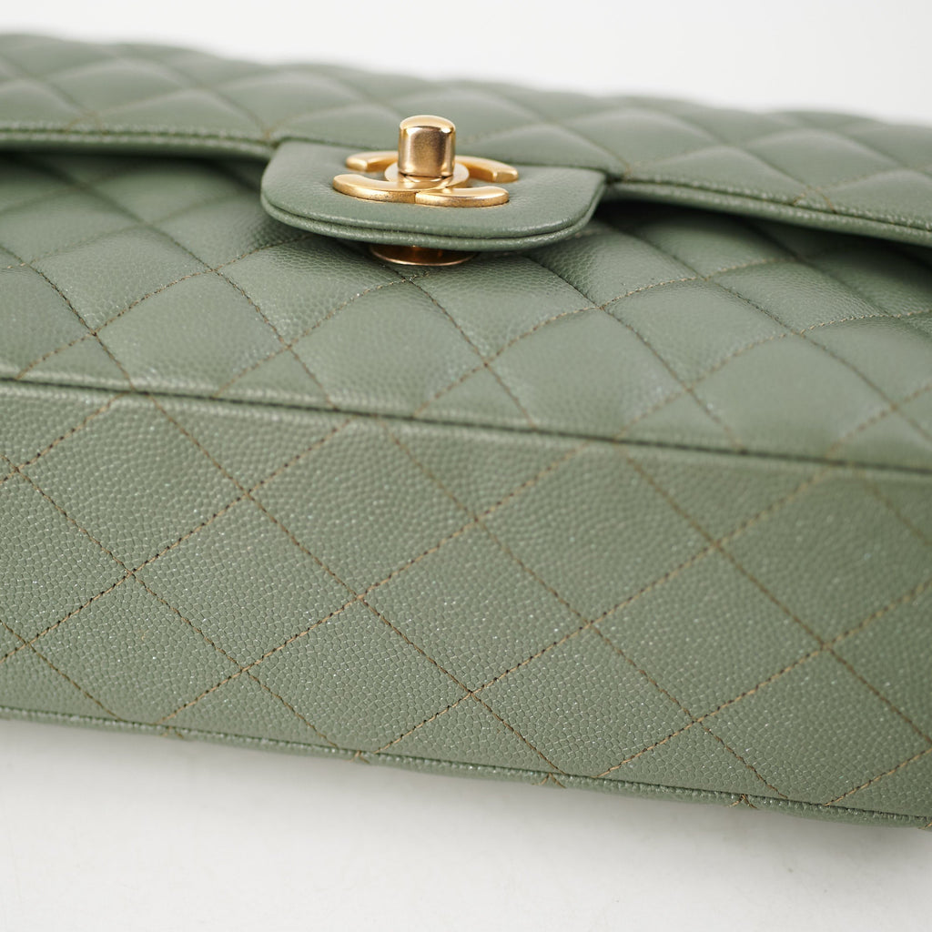 ITEM 30 - Chanel Classic Small Double Flap Iridescent Green 18C