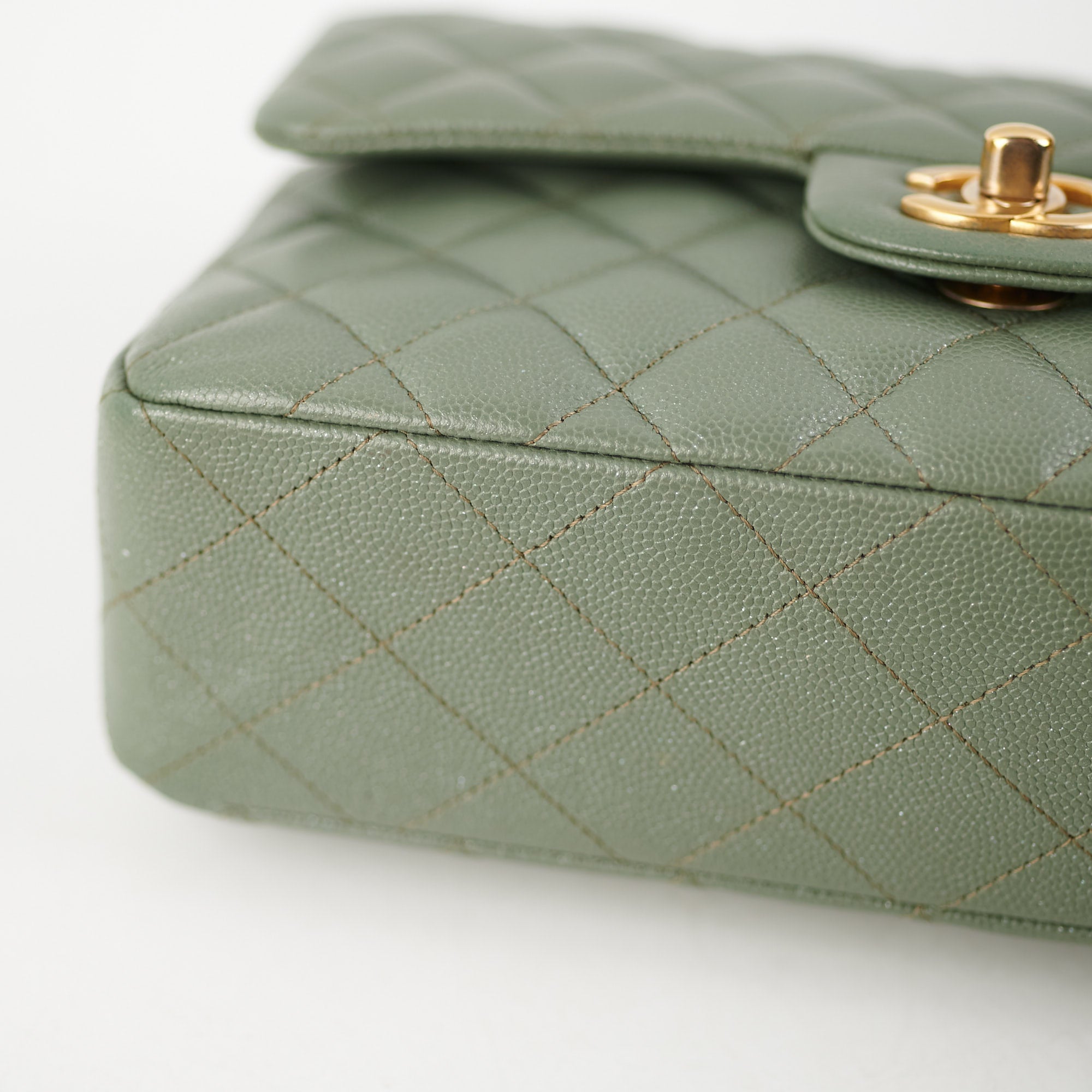 ITEM 30 - Chanel Classic Small Double Flap Iridescent Green 18C