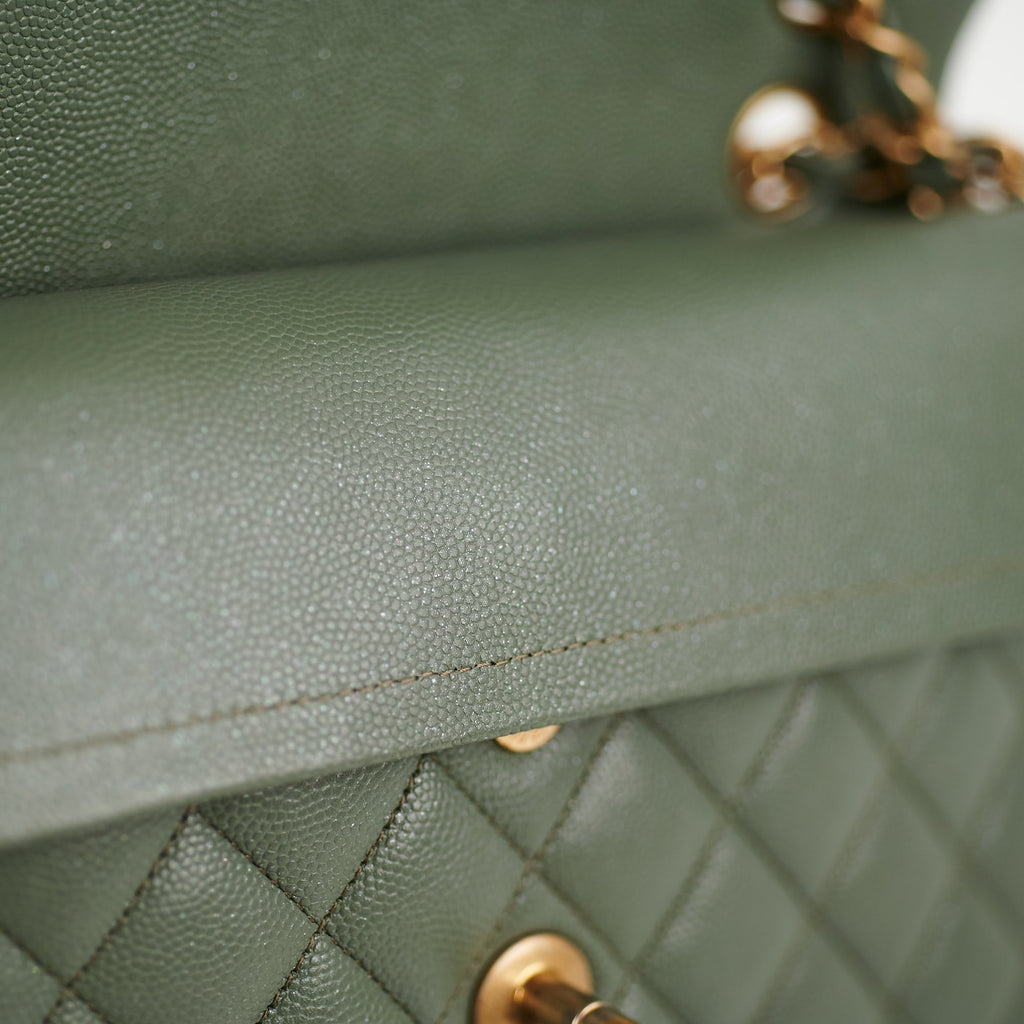 ITEM 30 - Chanel Classic Small Double Flap Iridescent Green 18C