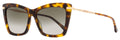 Jimmy Choo Rectangular Sady Sunglasses 086HA Havana/Gold 56mm Havana Gold