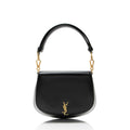 Saint Laurent Box Leather Monogram Voltaire Mini Top Handle
