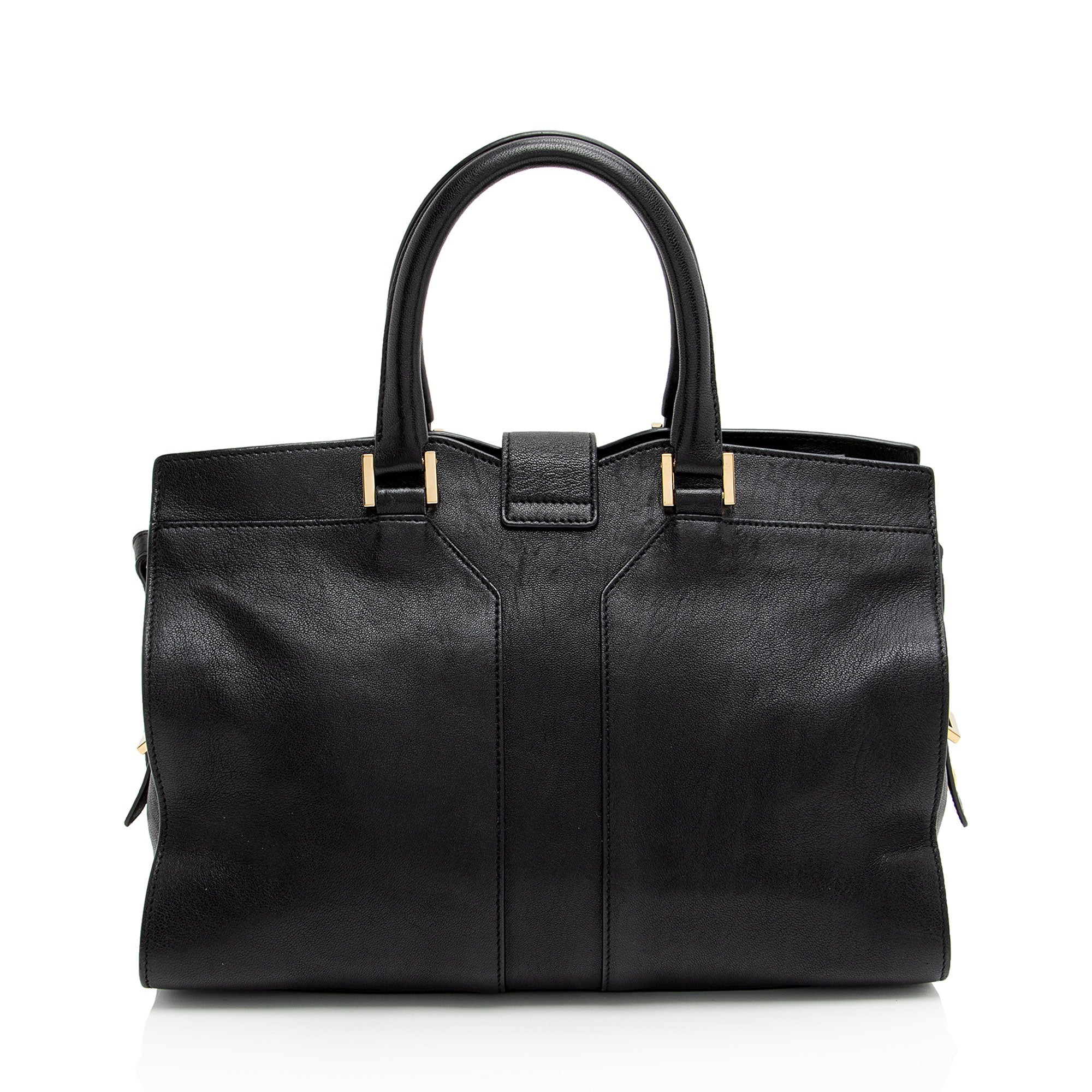 Saint Laurent Calfskin Cabas Chyc Small Tote (SHF-ntqfXK)