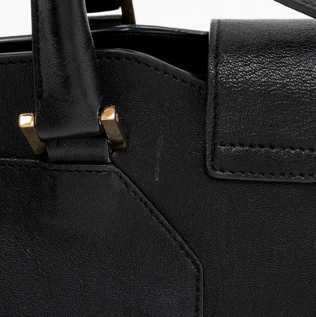 Saint Laurent Calfskin Cabas Chyc Small Tote (SHF-ntqfXK)