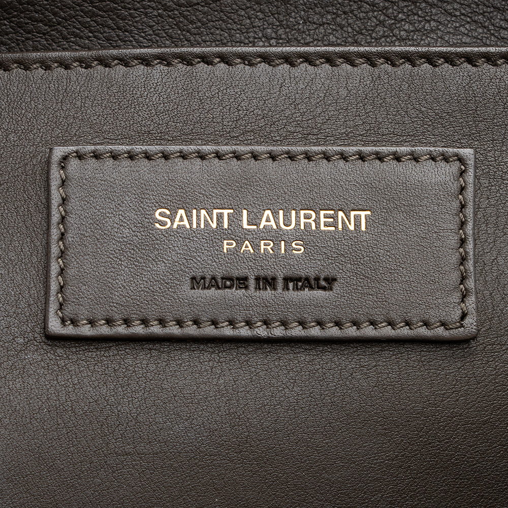 Saint Laurent Calfskin Cabas Downtown Small Satchel (SHF-19706)