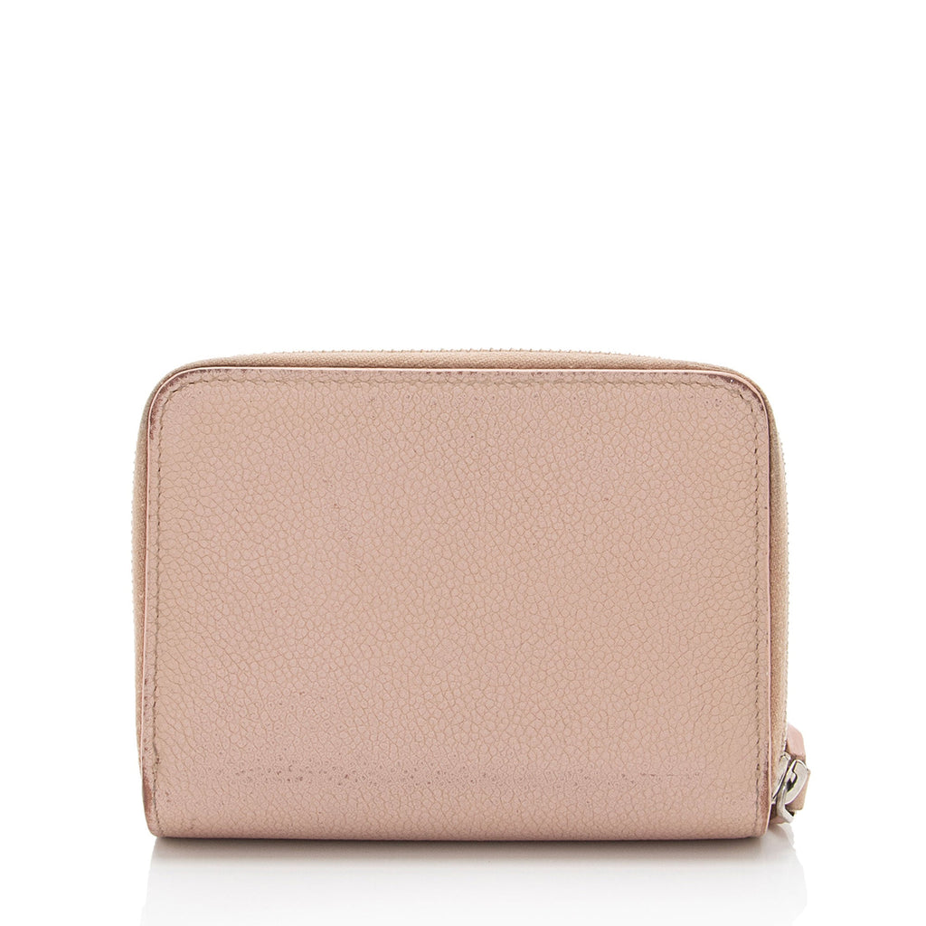 Saint Laurent Calfskin Compact Zip Around Wallet