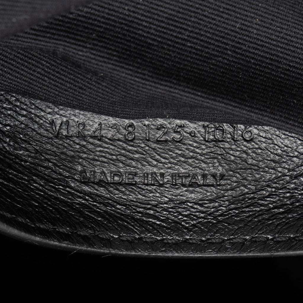 Saint Laurent Calfskin Heart Patchwork Monogram Chain Wallet