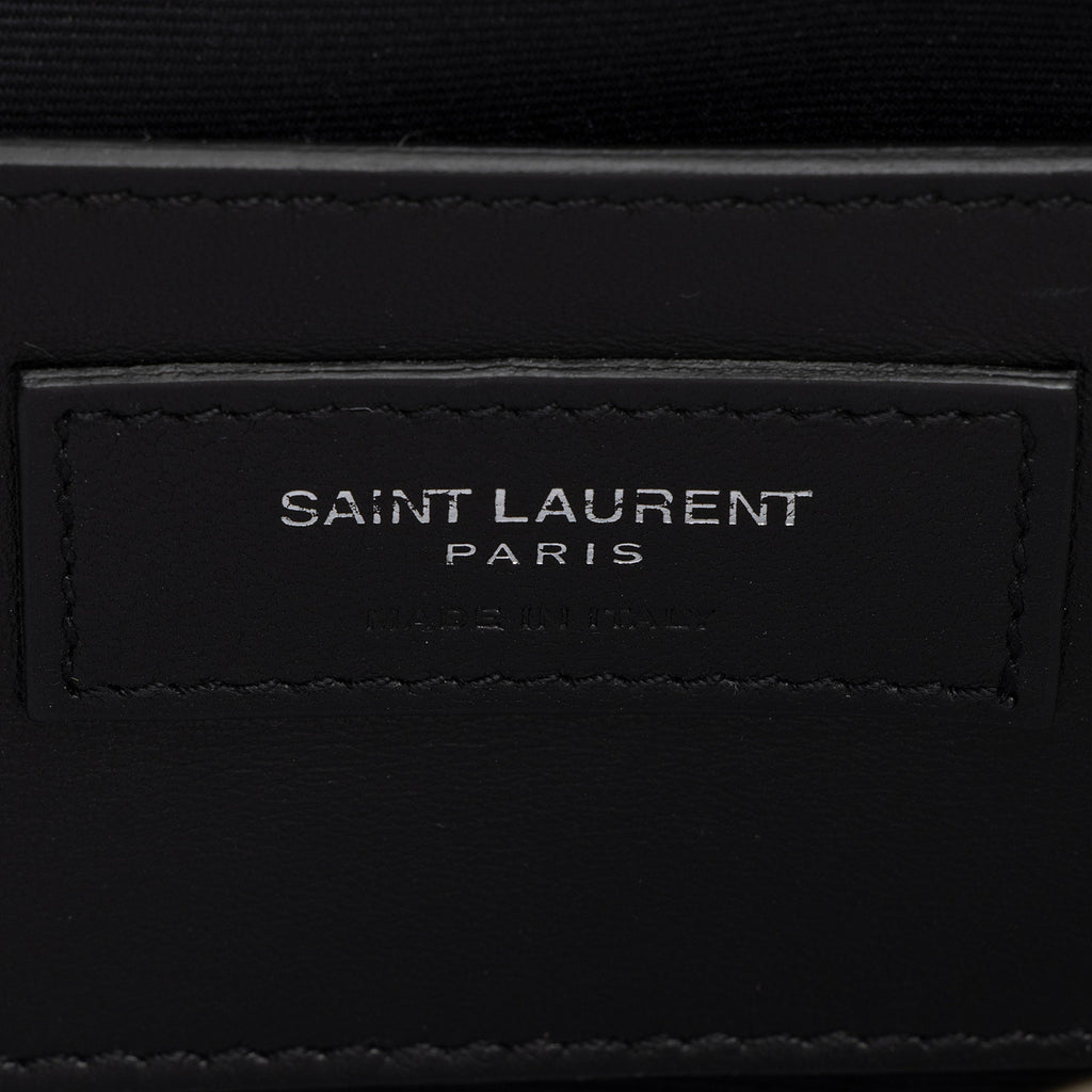 Saint Laurent Calfskin Heart Patchwork Monogram Chain Wallet