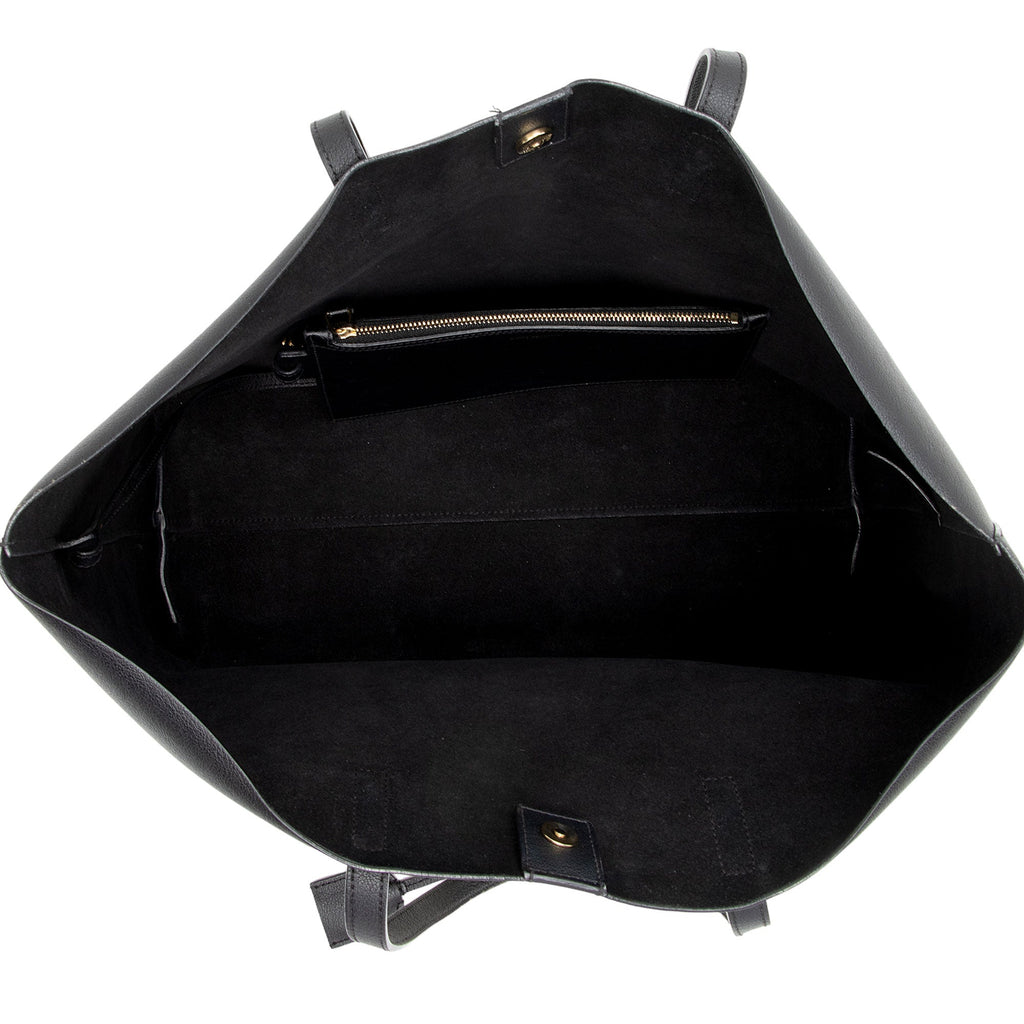 Saint Laurent Calfskin Large Shopping Tote (SHF-wdJx5S)