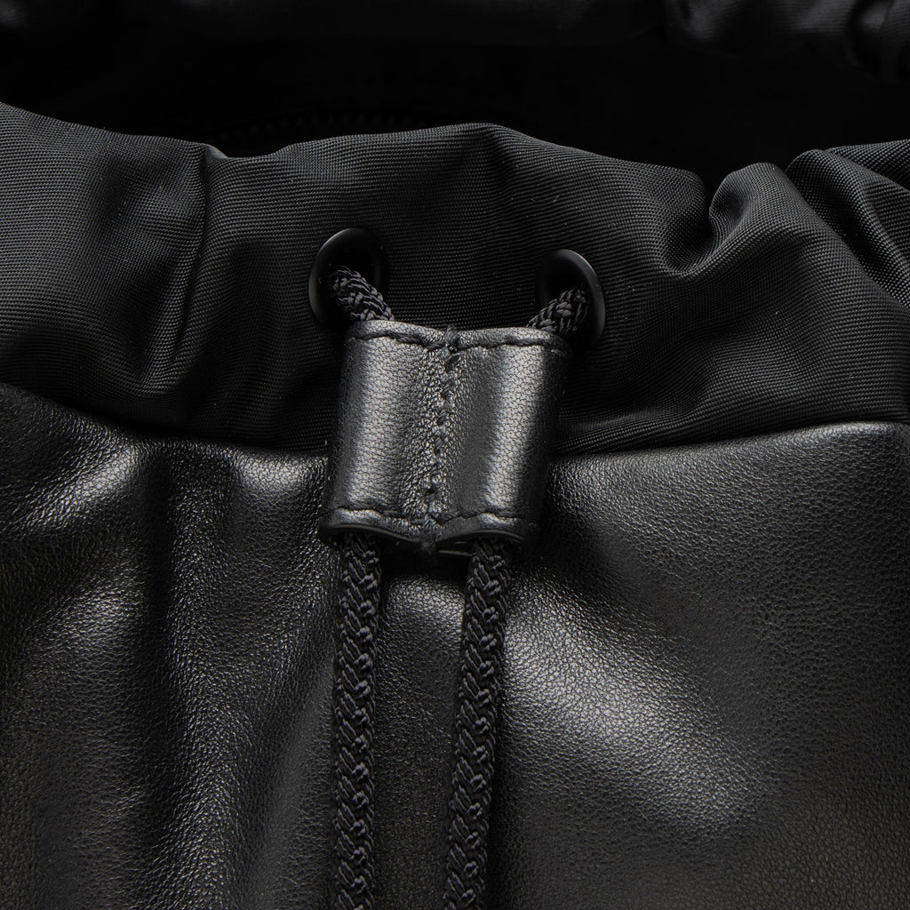 Saint Laurent Calfskin Logo Drawstring Backpack