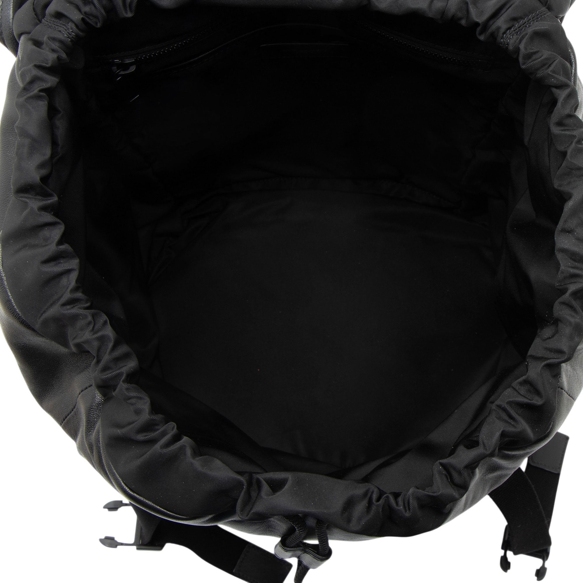 Saint Laurent Calfskin Logo Drawstring Backpack