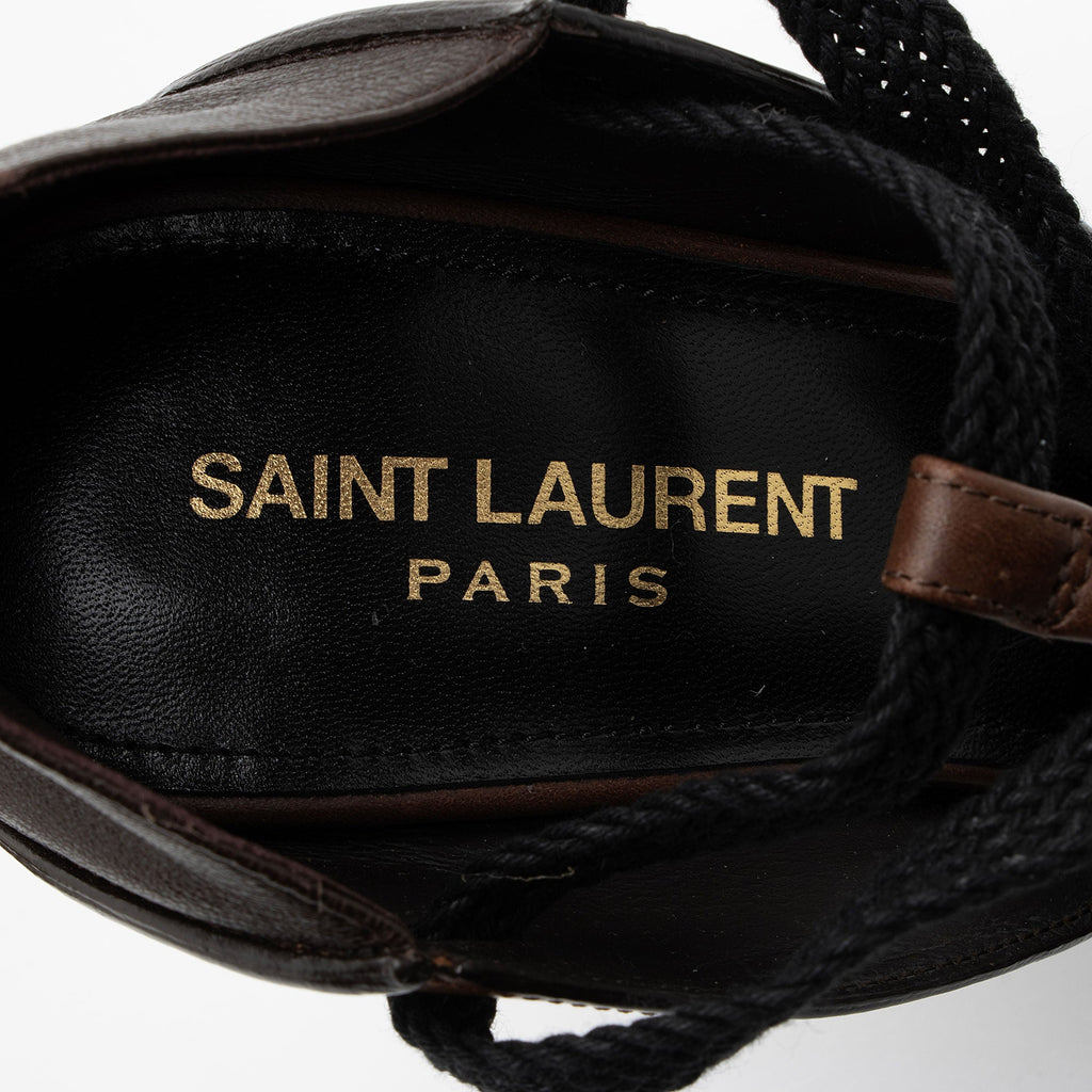 Saint Laurent Calfskin Majorelle Lace Up Pumps - Size 7 / 37