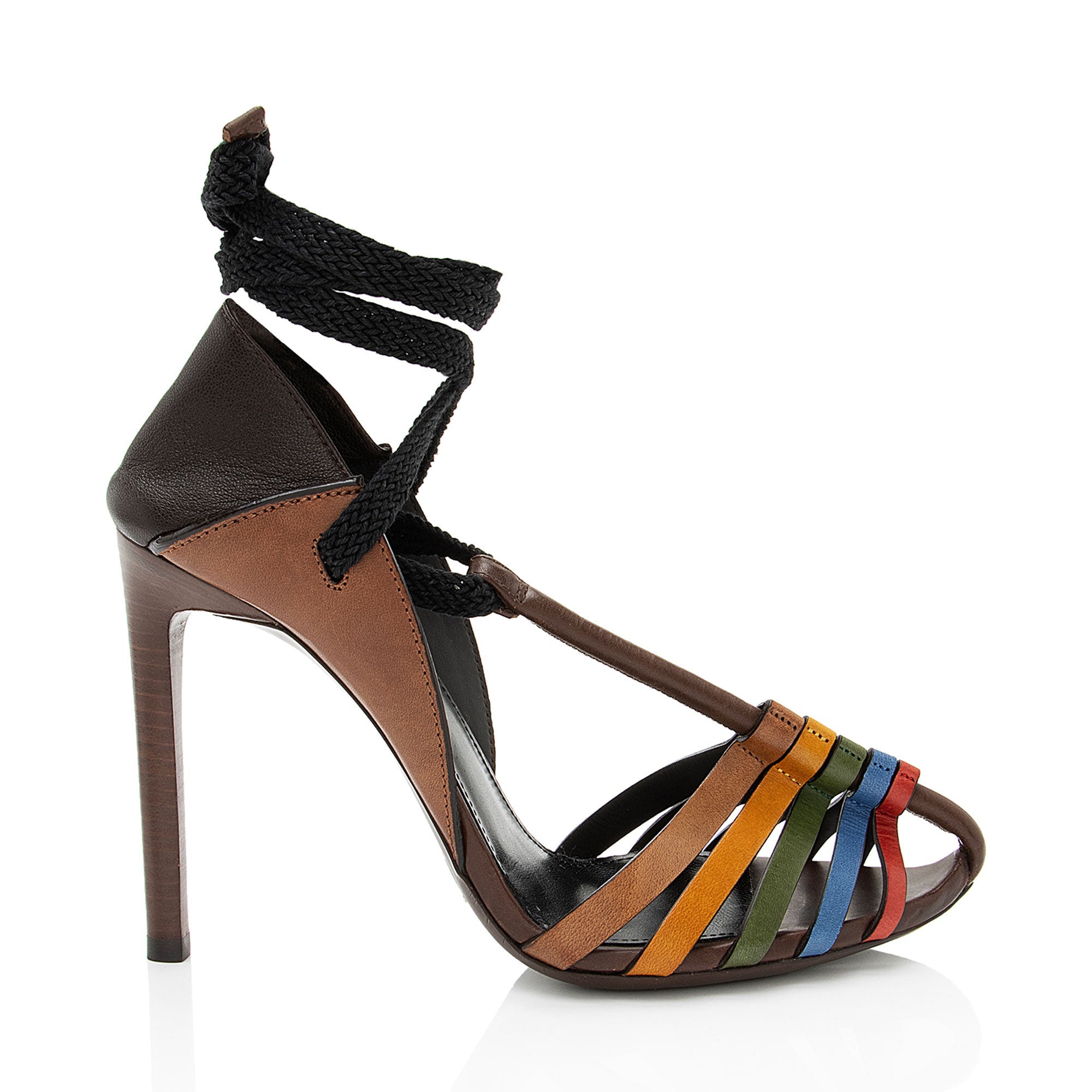 Saint Laurent Calfskin Majorelle Lace Up Pumps - Size 7 / 37