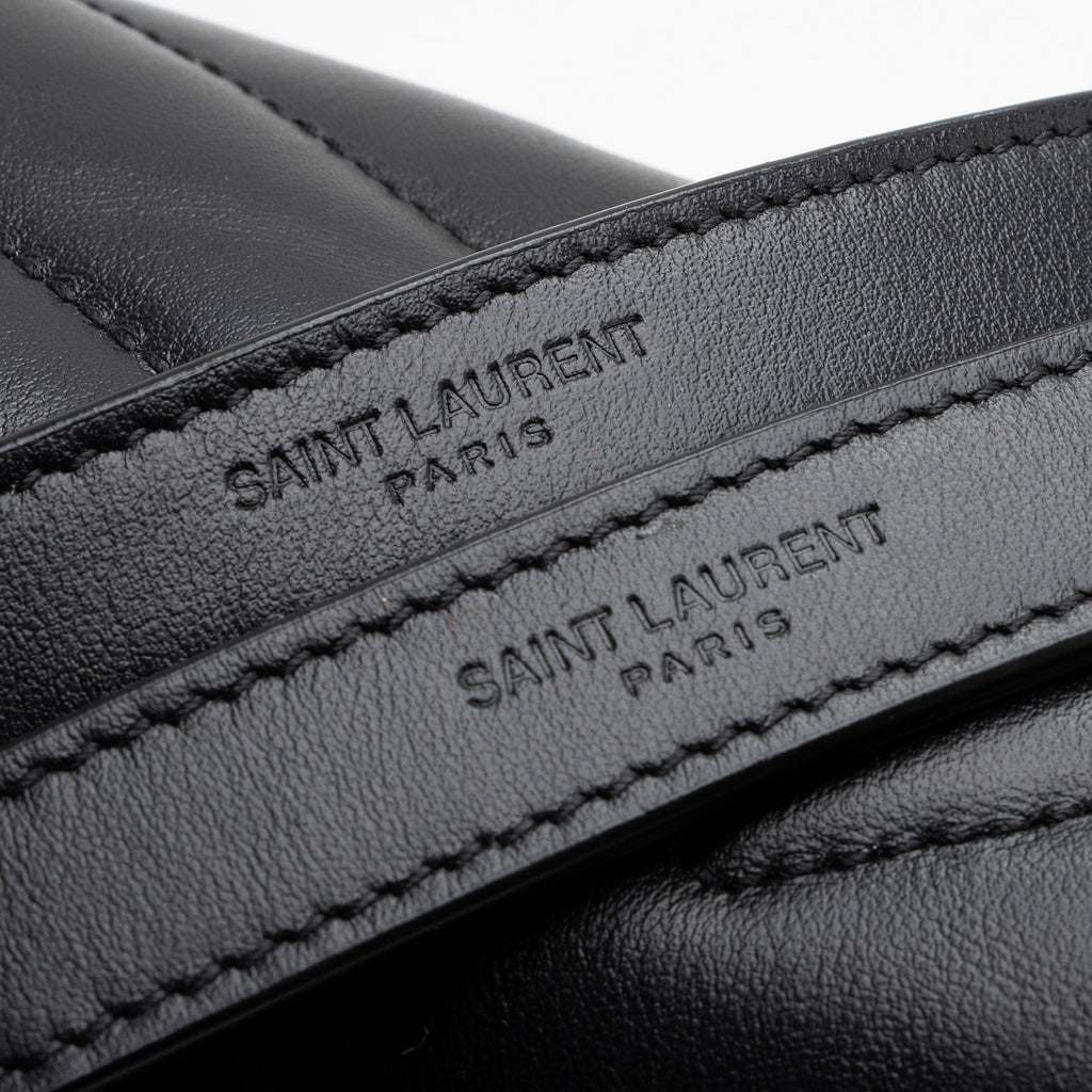 Saint Laurent Calfskin Matelasse Monogram LouLou Chain Large Shoulder Bag (SHF-22169)