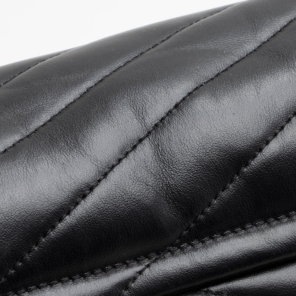 Saint Laurent Calfskin Matelasse Monogram LouLou Chain Large Shoulder Bag (SHF-22169)