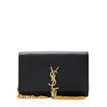 Saint Laurent Calfskin Monogram Kate Tassel Chain Wallet